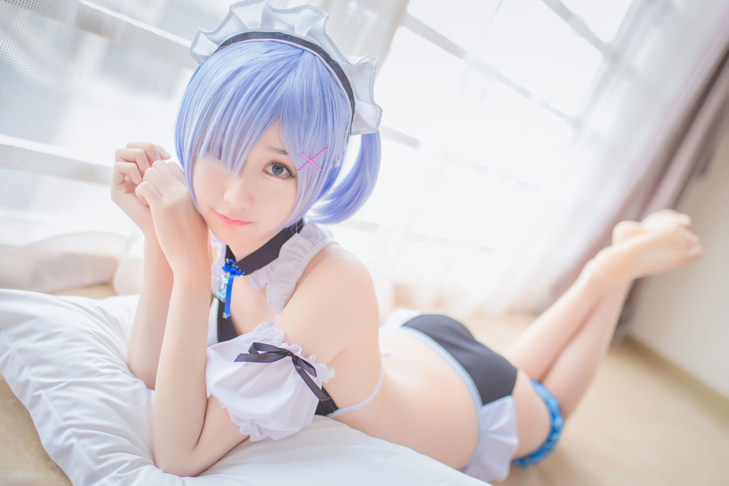  belle ta Cosplay] Mộc Miên Miên OwO - Rem đồ bơi + Bunny Girl