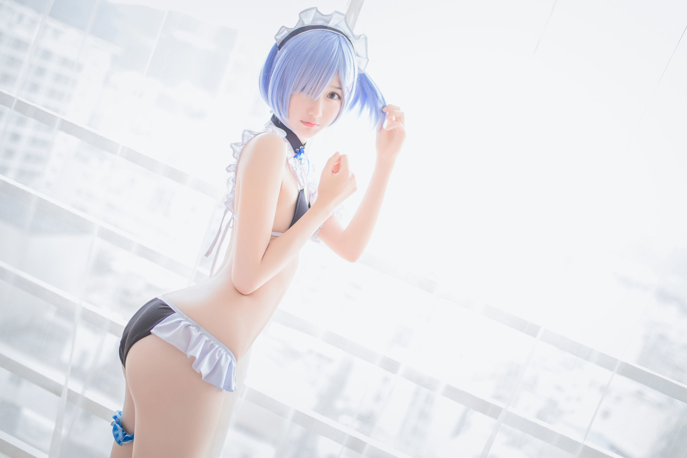  belle ta Cosplay] Mộc Miên Miên OwO - Rem đồ bơi + Bunny Girl