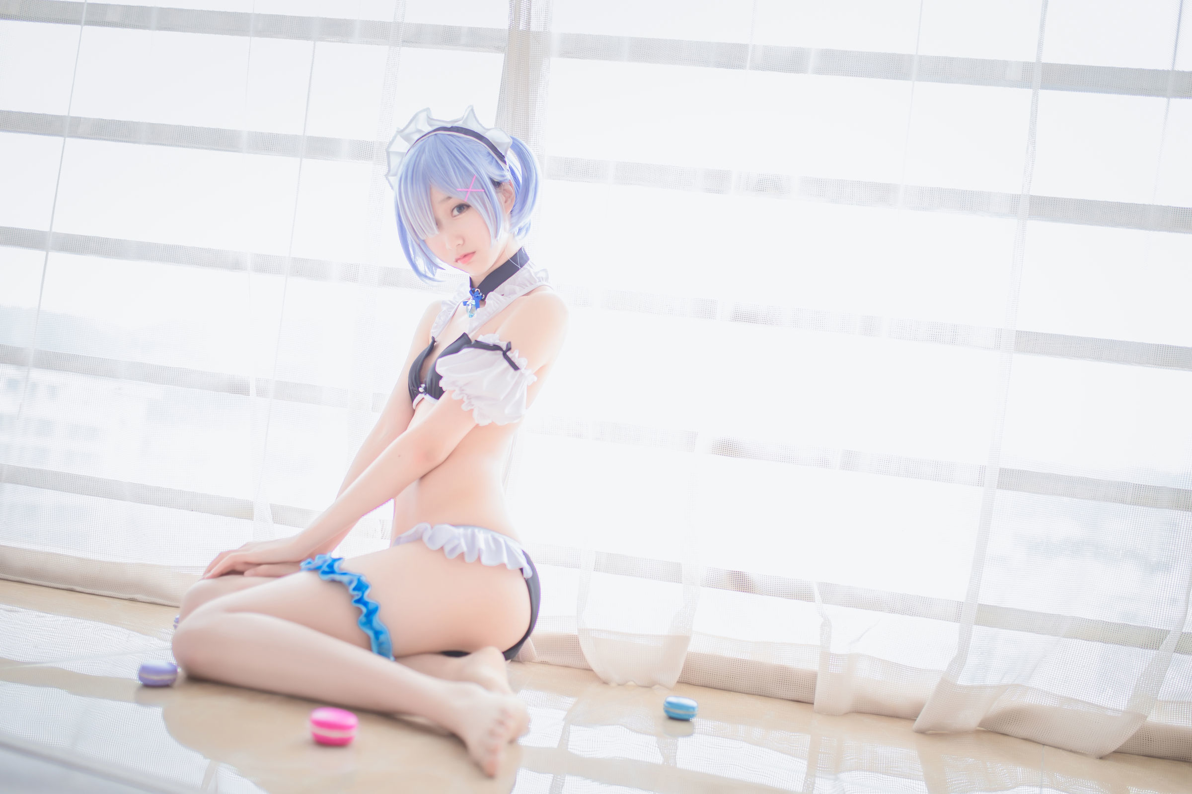  belle ta Cosplay] Mộc Miên Miên OwO - Rem đồ bơi + Bunny Girl