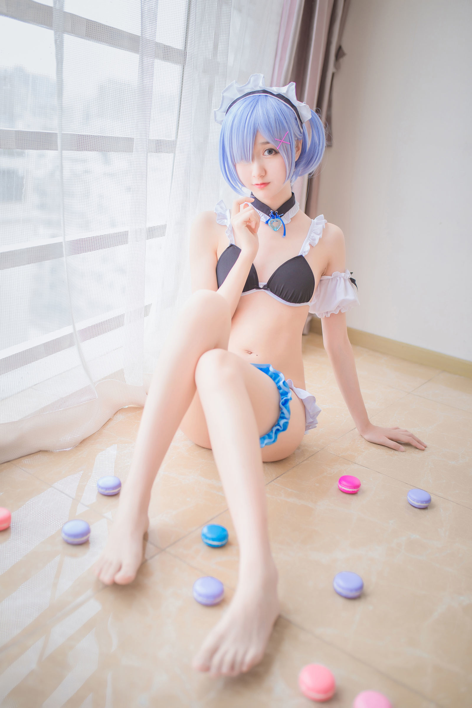  belle ta Cosplay] Mu Mianmian OwO - Rem Swimsuit + Bunny Girl