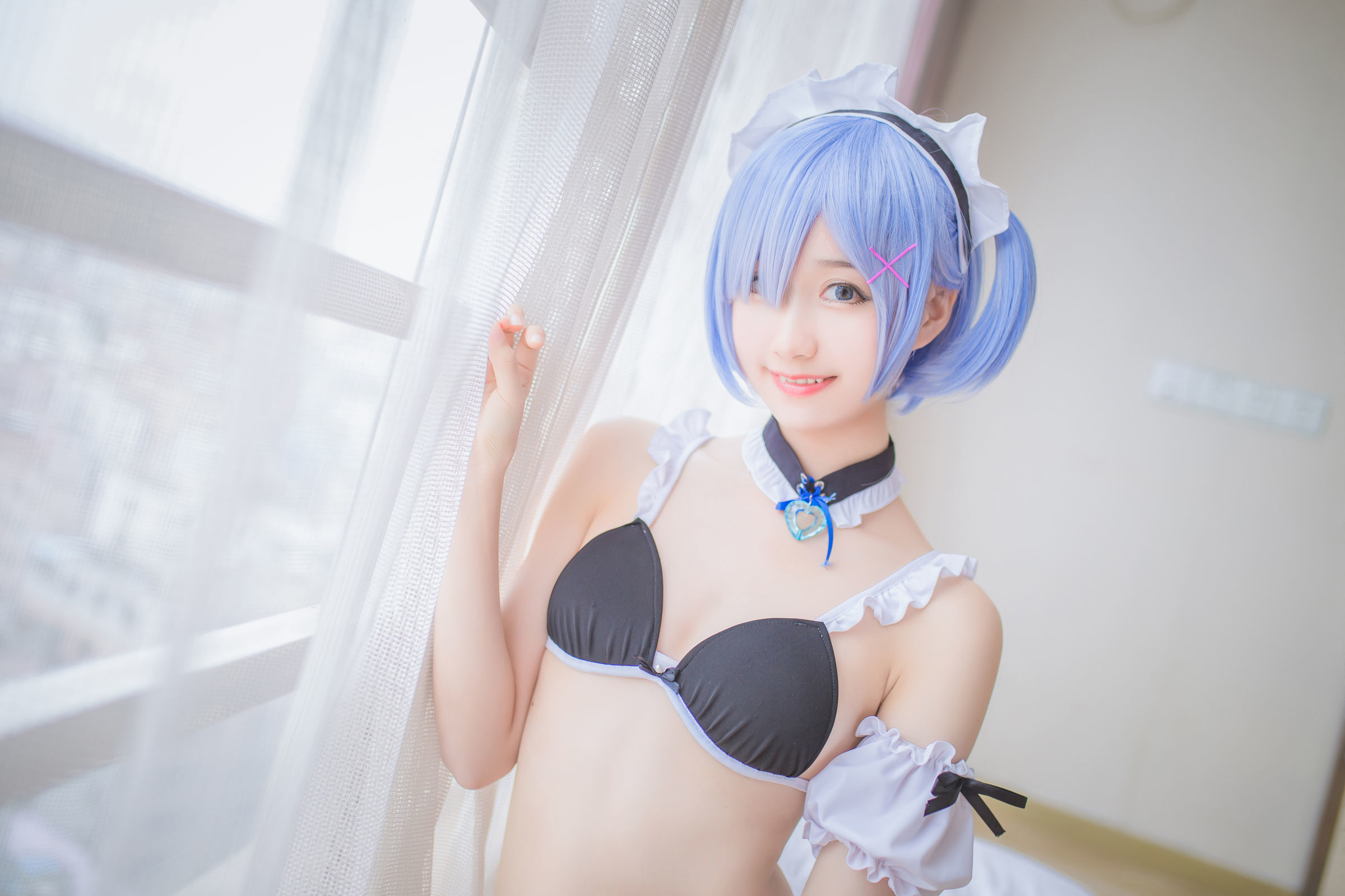  belle ta Cosplay] Mu Mianmian OwO - Rem Swimsuit + Bunny Girl