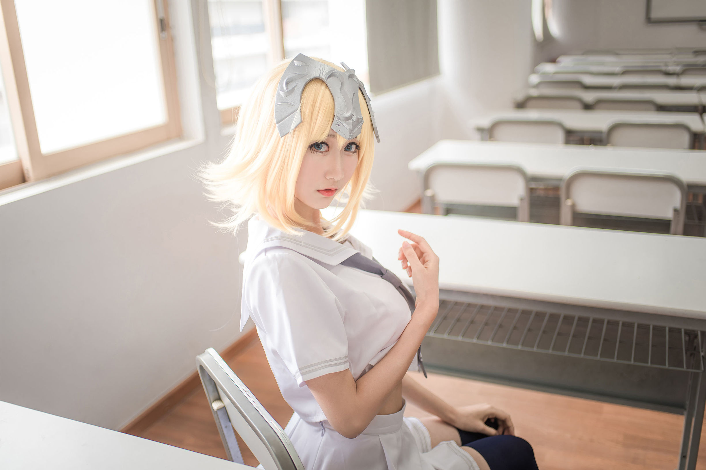  belle ta Cosplay] Mu Mian Mian OwO - Joan of Arc (White)