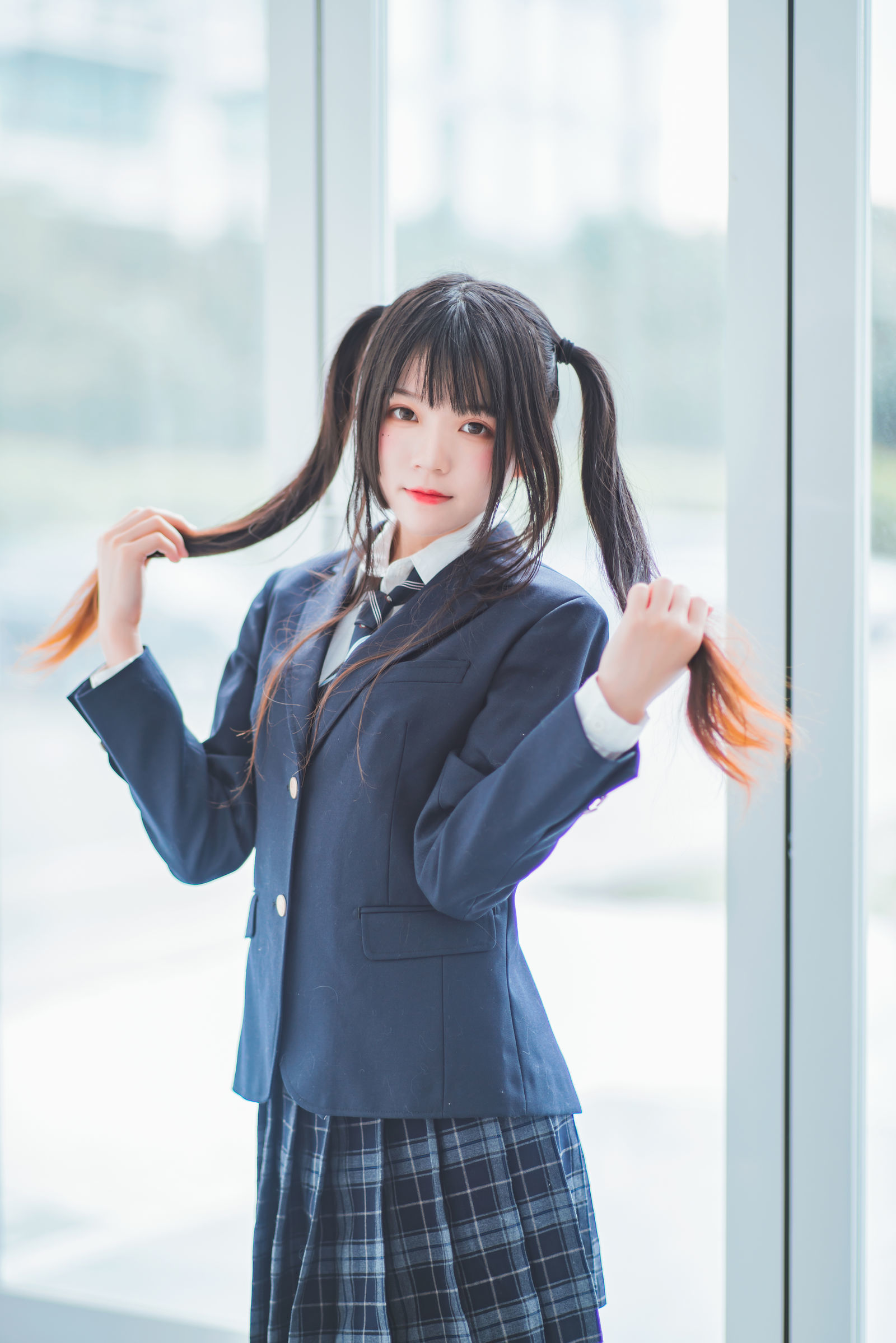  belle ta COS] Anh Đào Meo - Trang phục đồng phục mùa đông tơ lụa