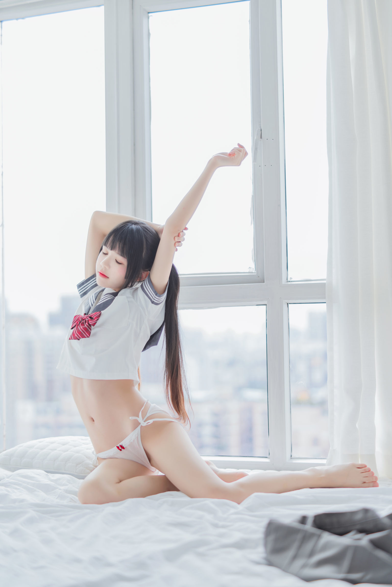 ロリータコスプレ] 桜桃喵 - ハート形のパンティー