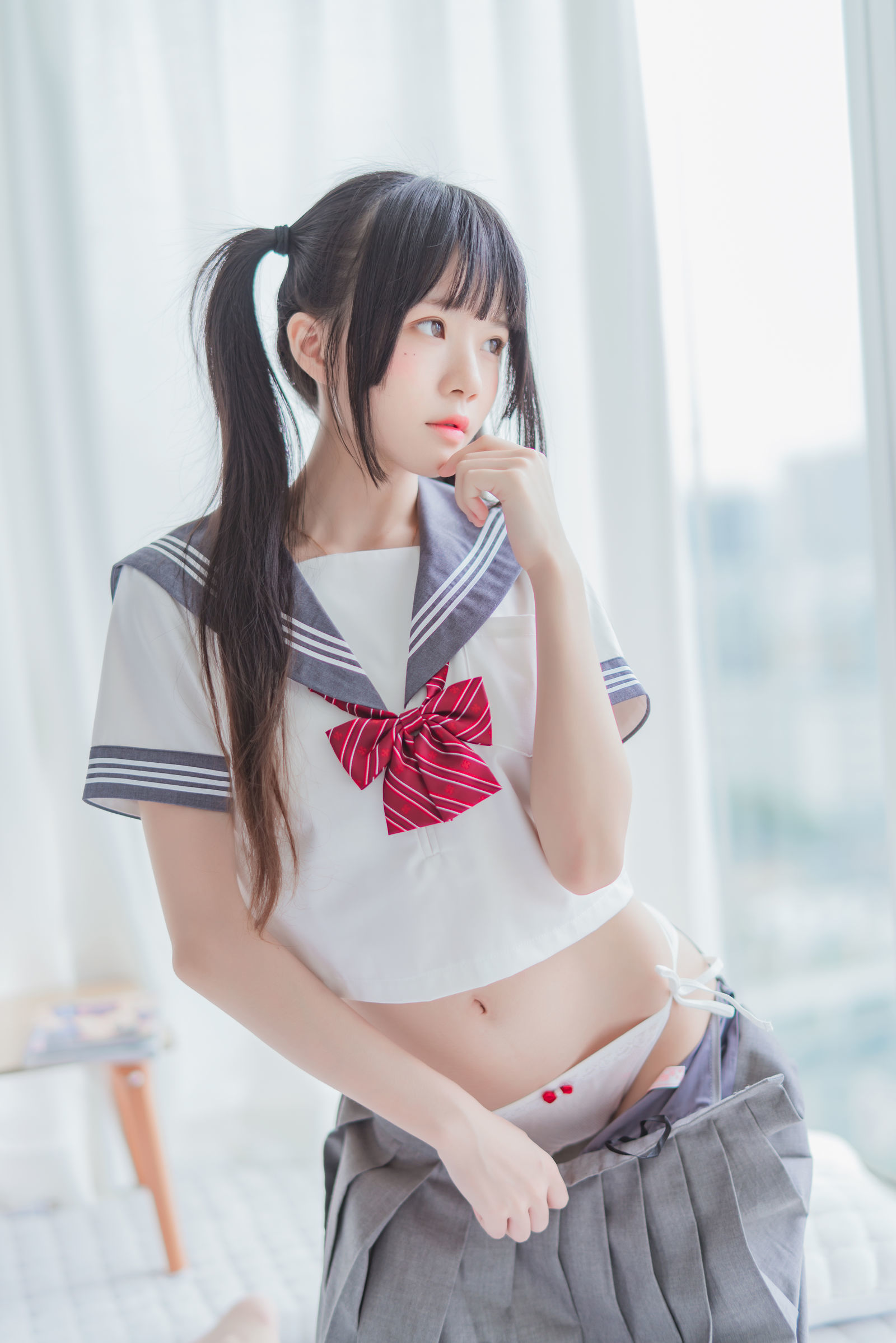 ロリータコスプレ] 桜桃喵 - ハート形のパンティー