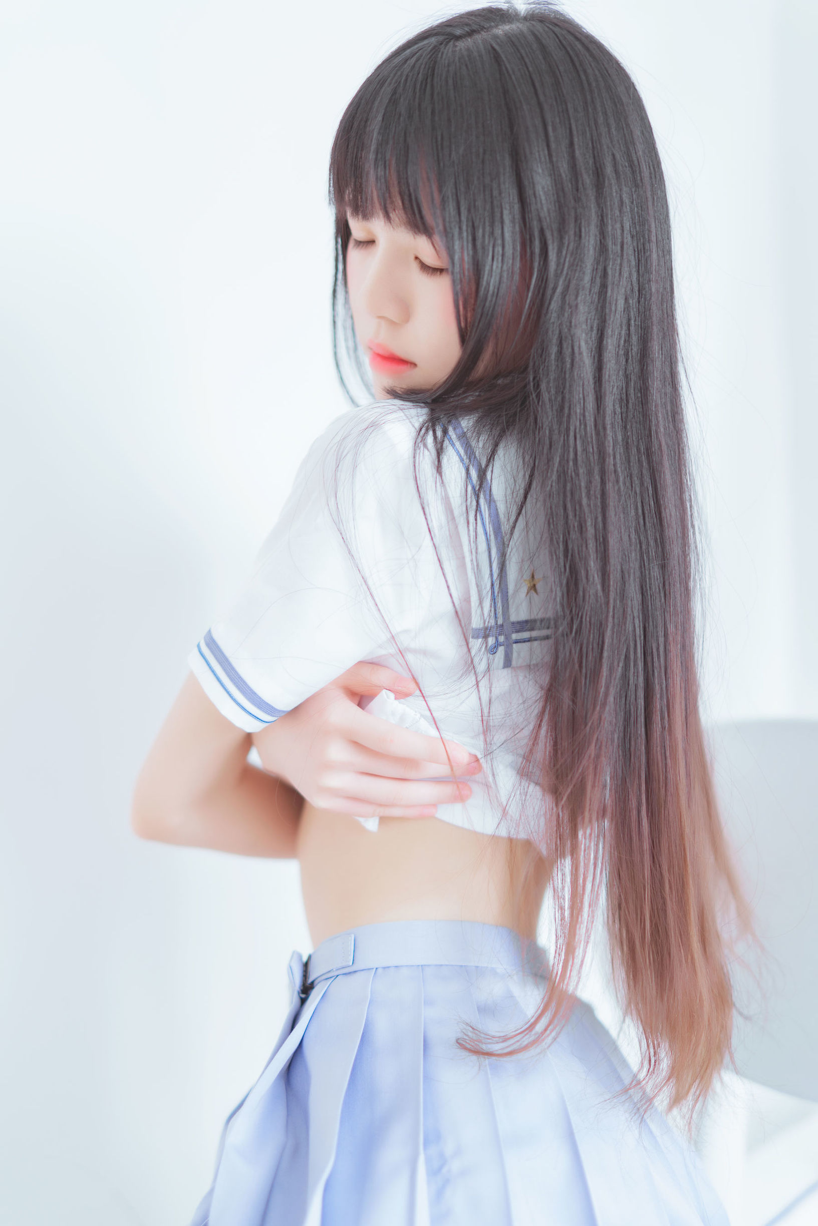 롤리 COS] 사쿠라토 미야오 - 교복 블랙 실크