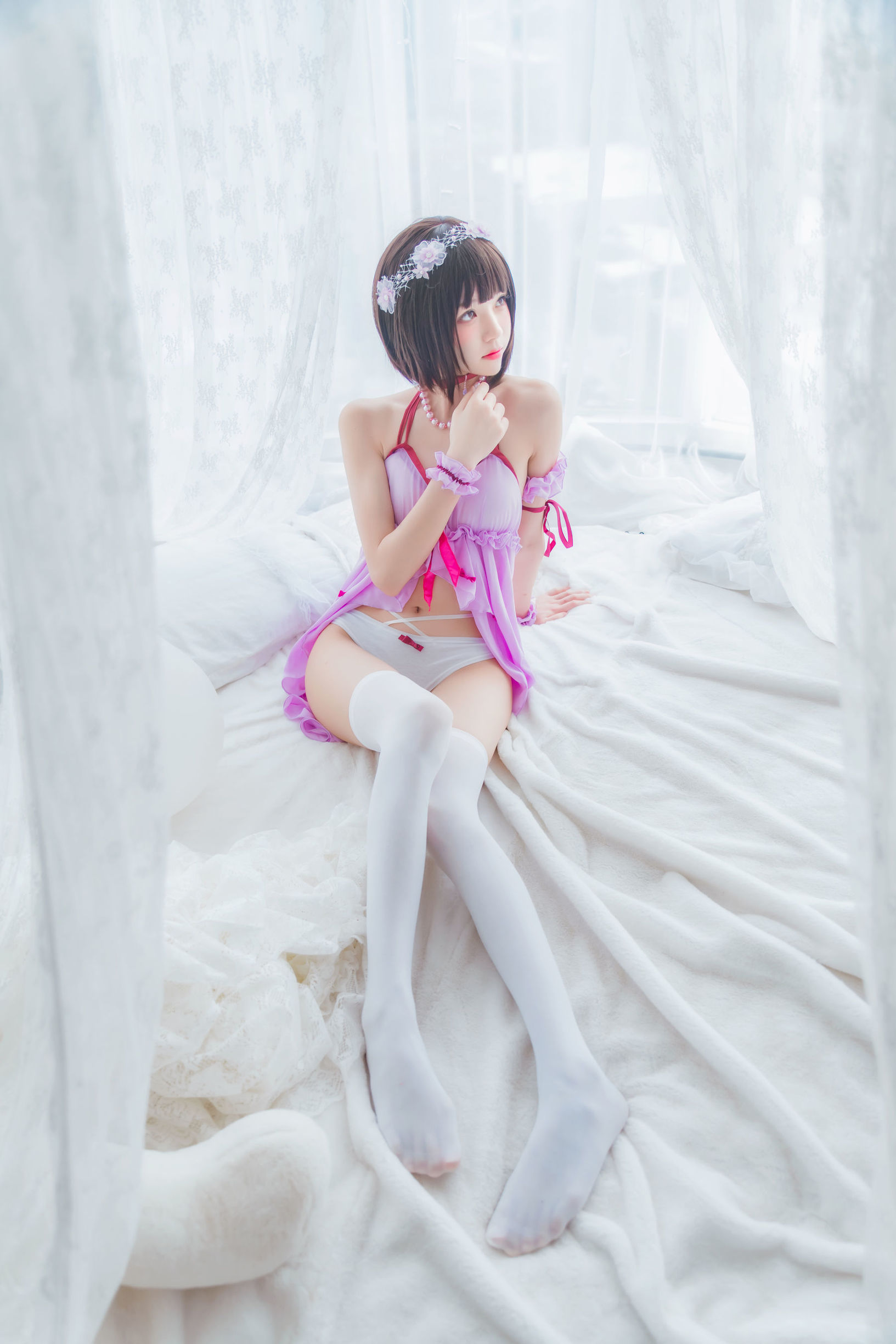  belle ta Cosplay] Cherry Meow 《(Kato Megumi) Váy ngủ》