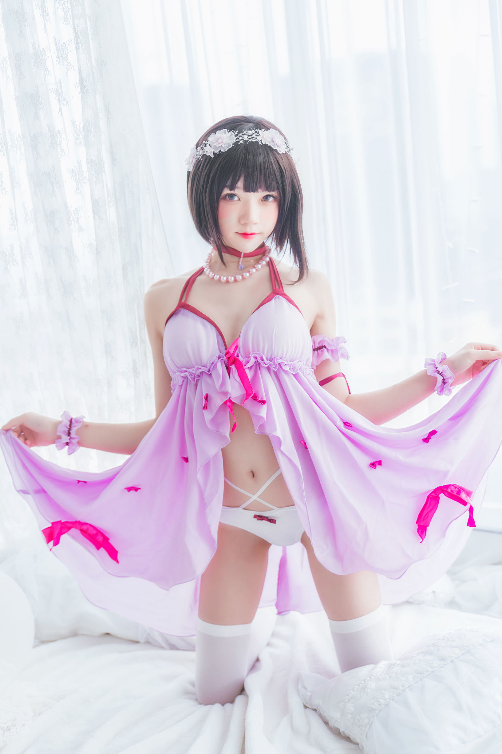  belle ta Cosplay] Cherry Meow 《(Kato Megumi) Váy ngủ》