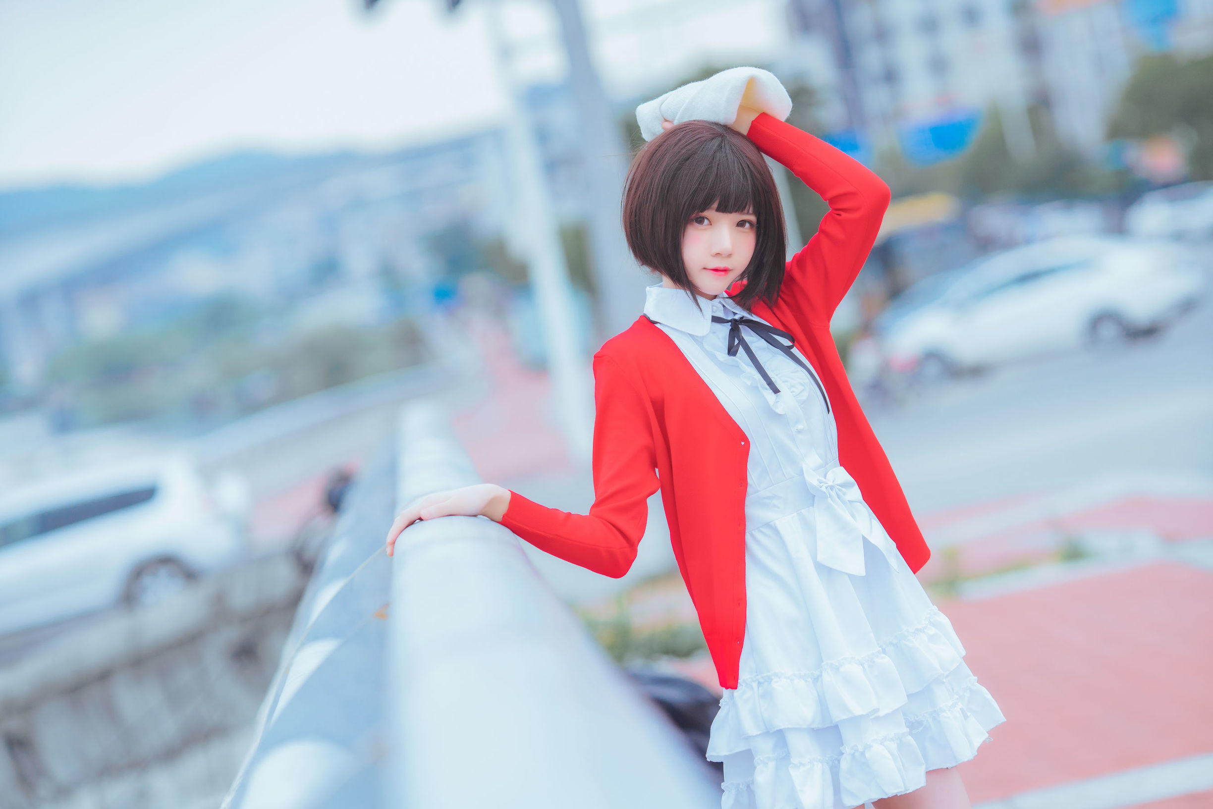  belle ta Cosplay] Sakura Đào Meo 《(Kato Megumi) Trang phục thường》