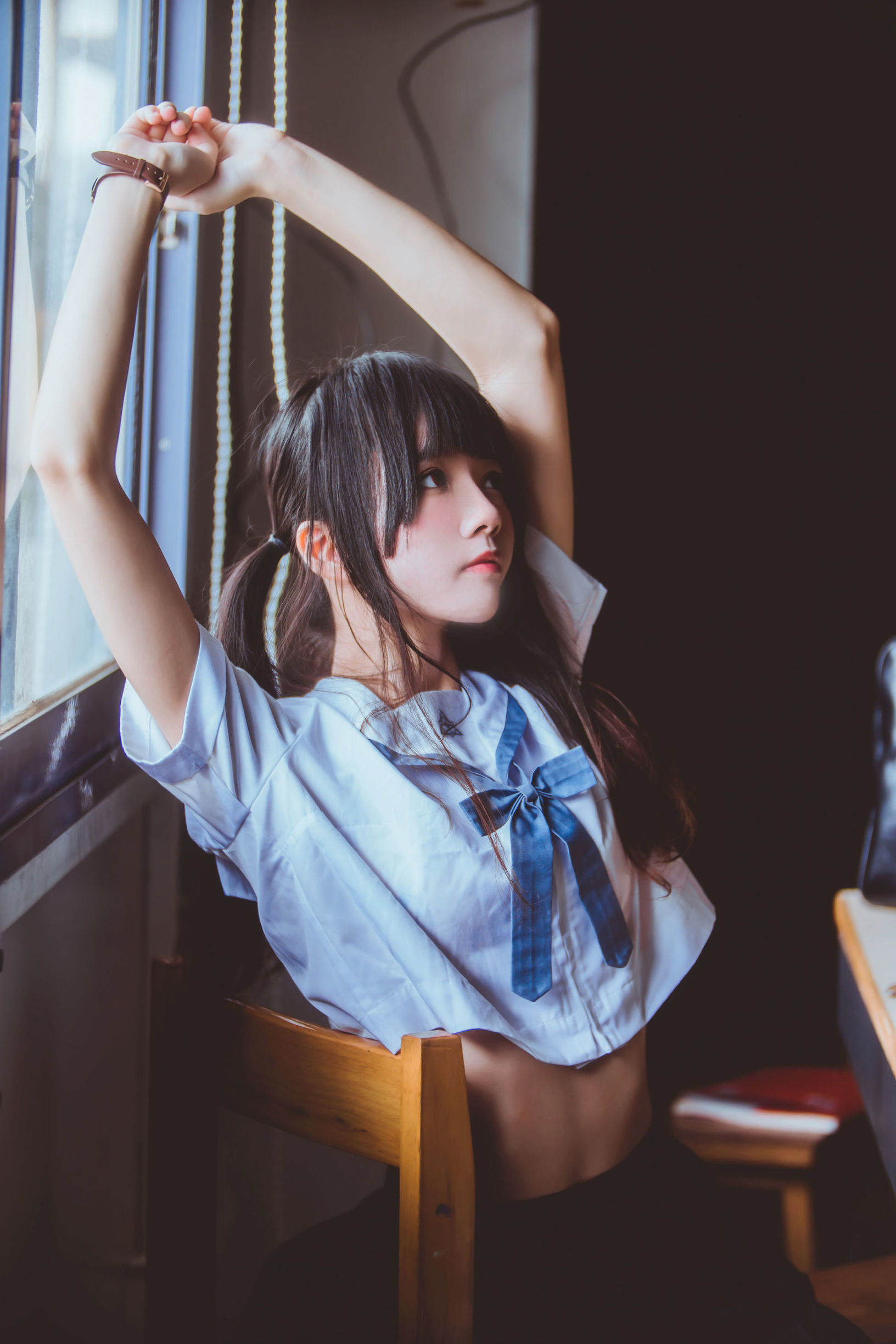 JK Cosplay 桜桃喵《蓝白水手服 Gallery
