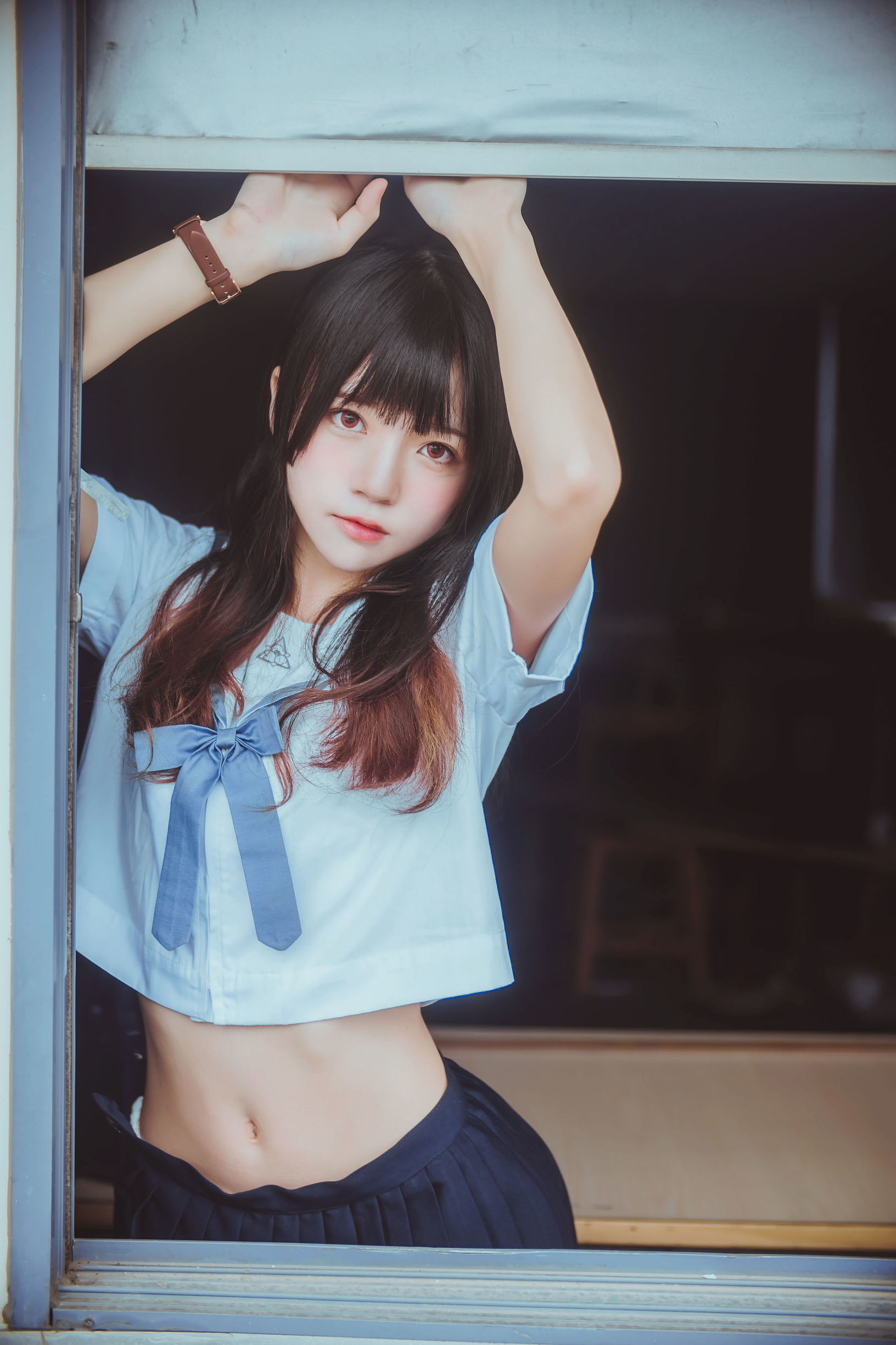 JK Cosplay 桜桃喵《蓝白水手服 Gallery