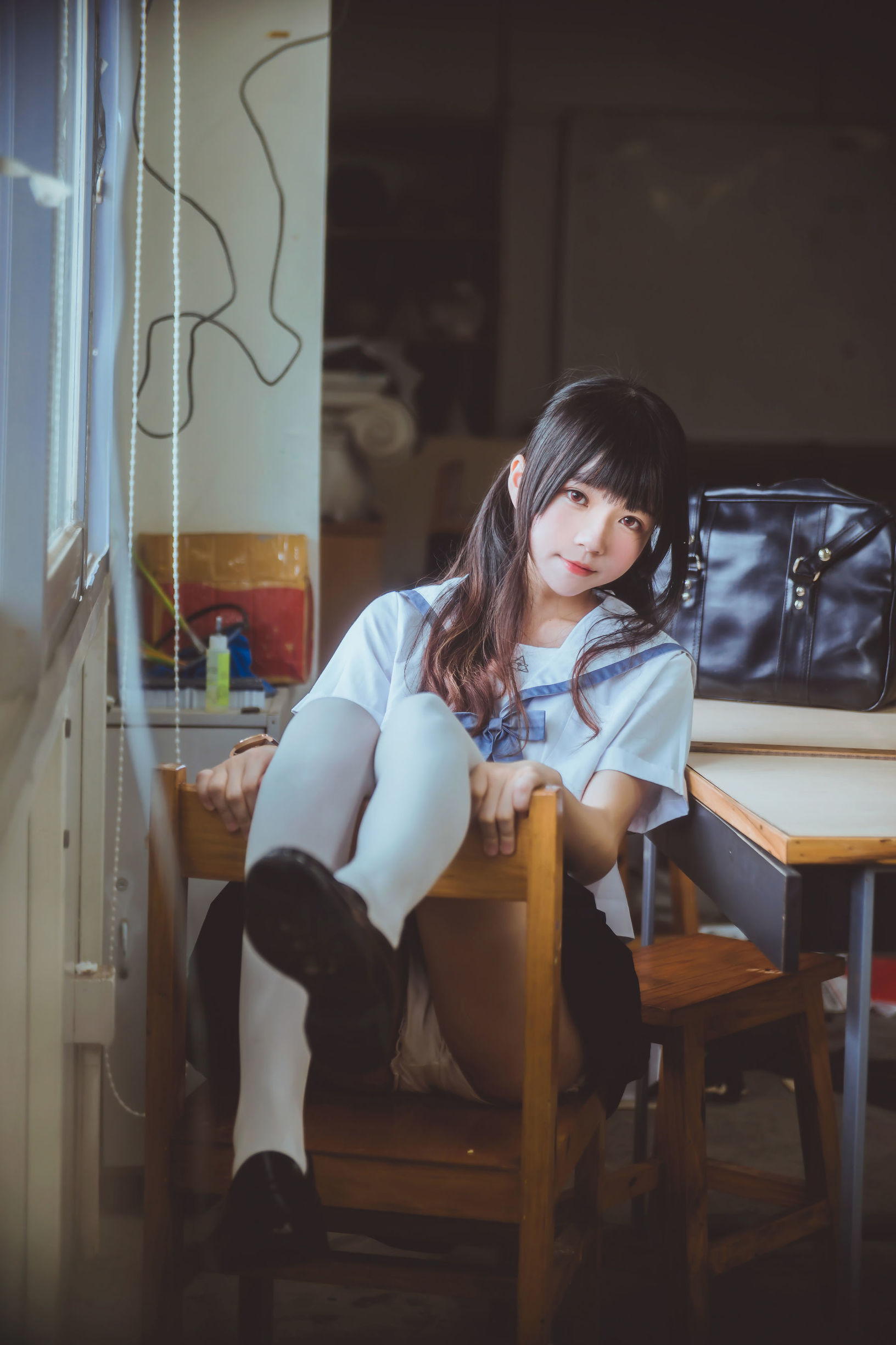 JK Cosplay 桜桃喵《蓝白水手服 Gallery