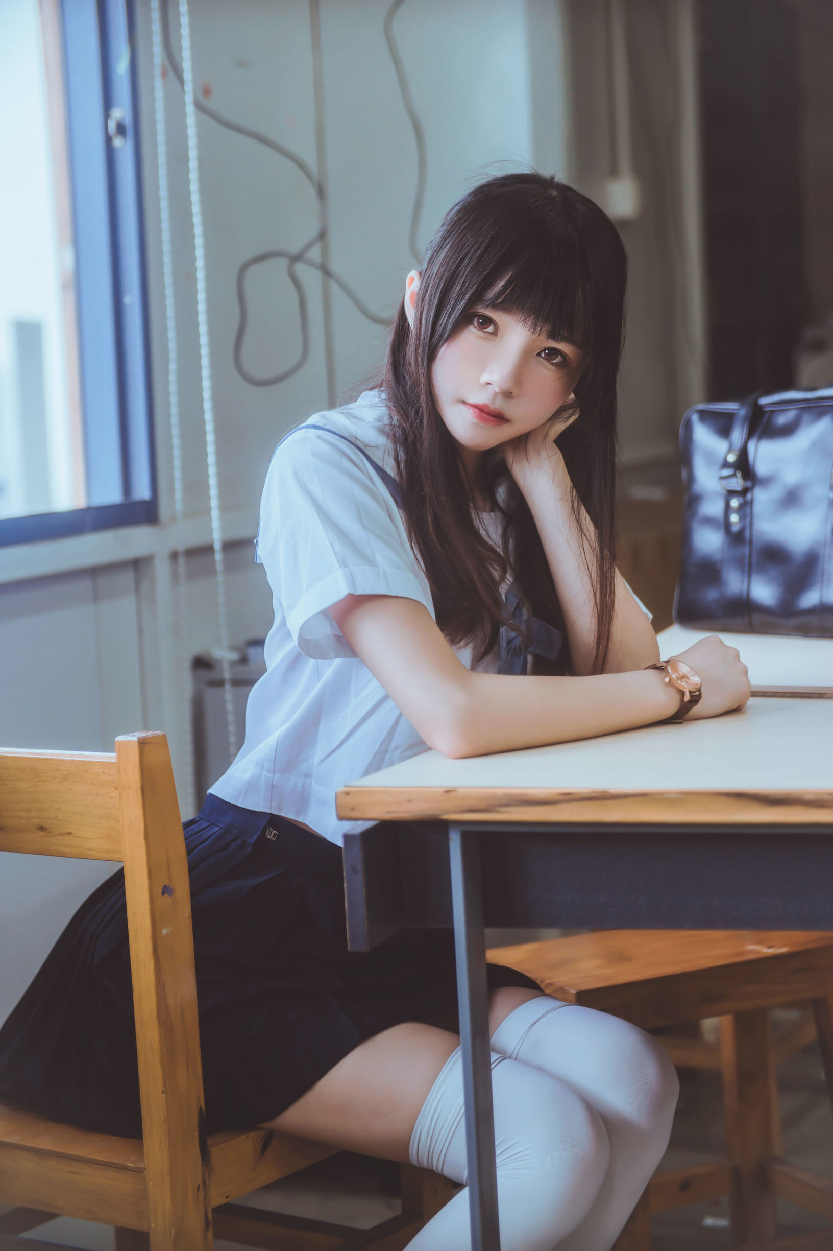 JK Cosplay 桜桃喵《蓝白水手服 Gallery