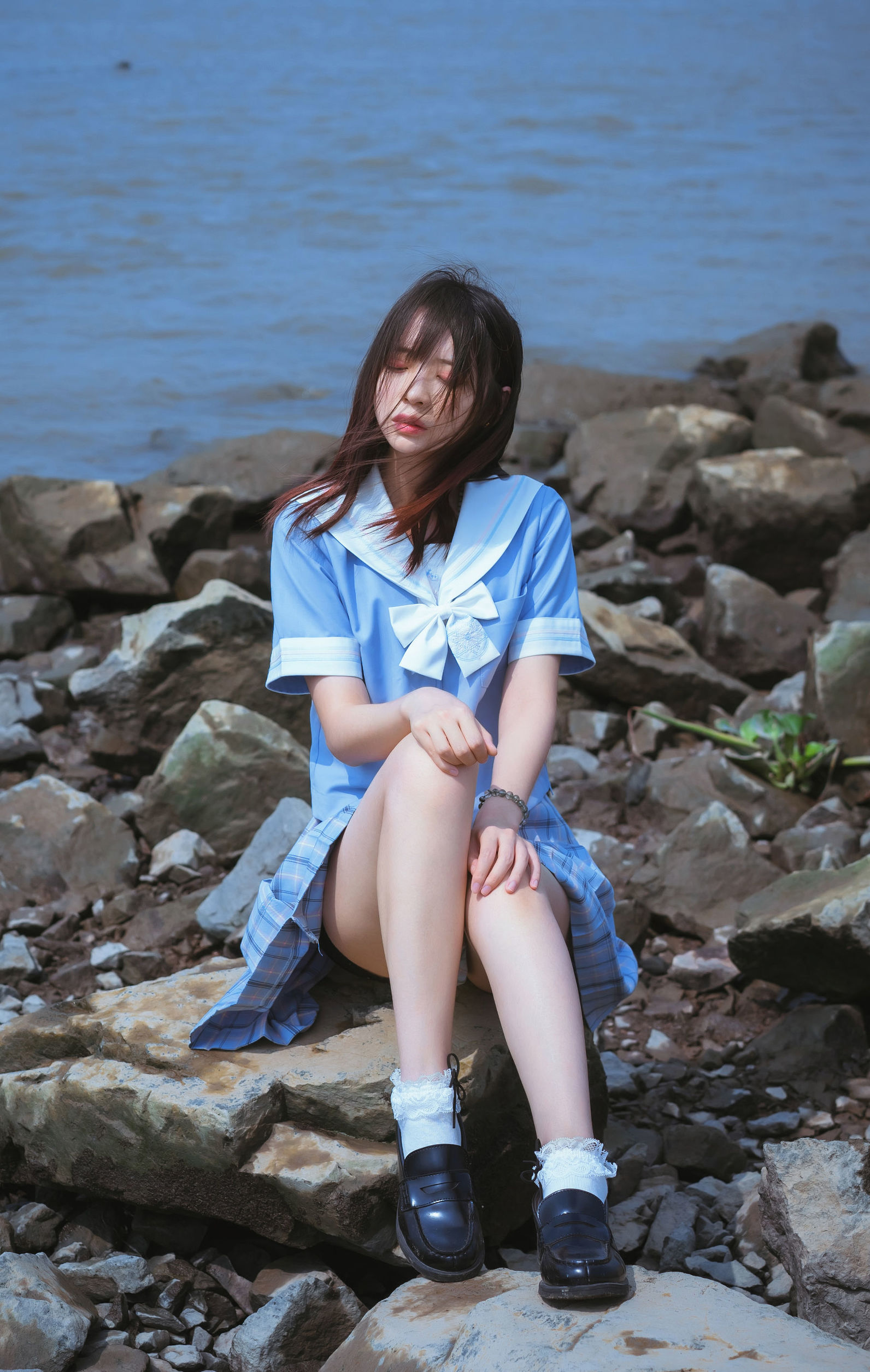 瘋貓ss 一起去海鷗島吧 校服海邊Cosplay