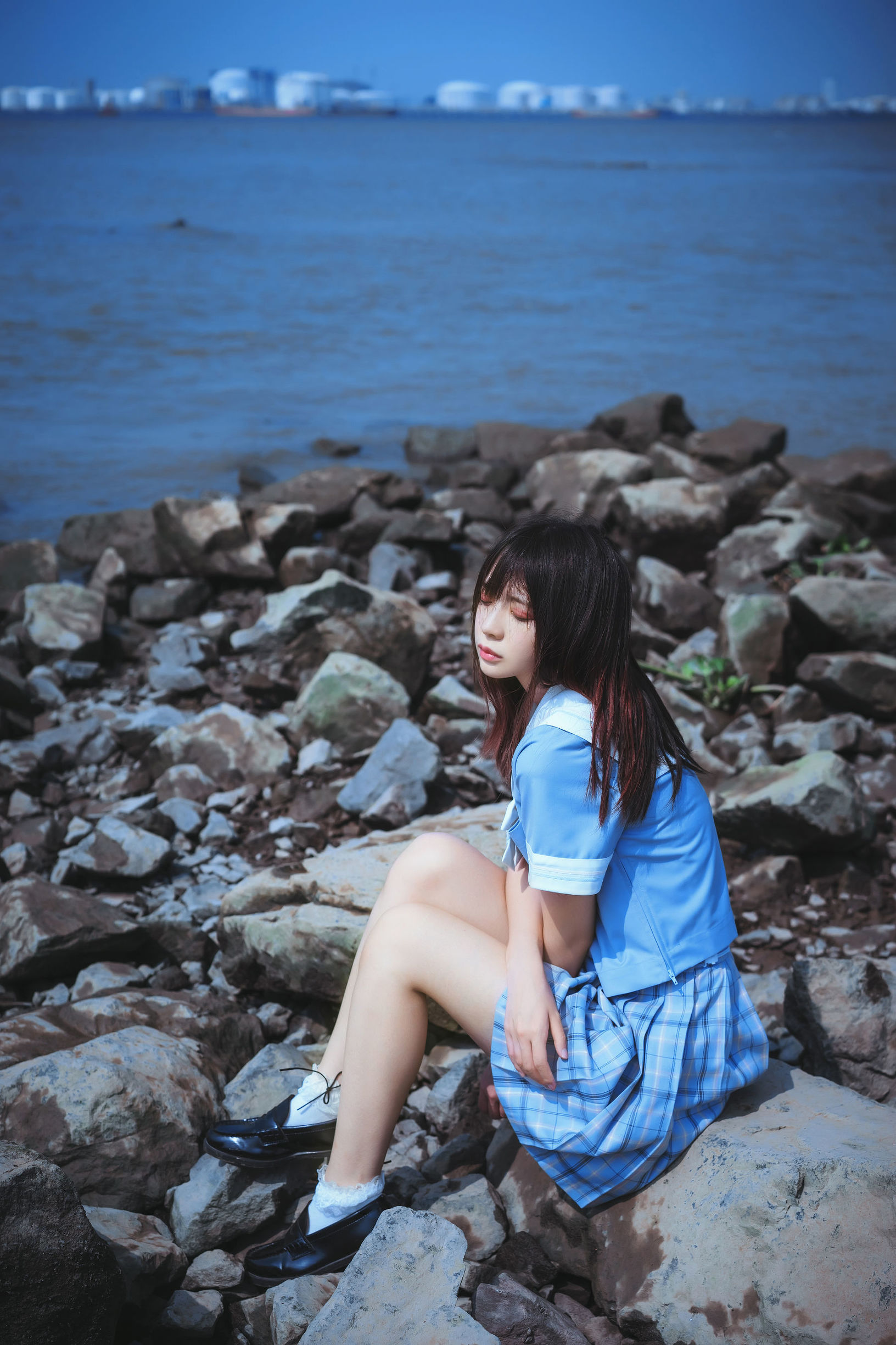 瘋貓ss 一起去海鷗島吧 校服海邊Cosplay