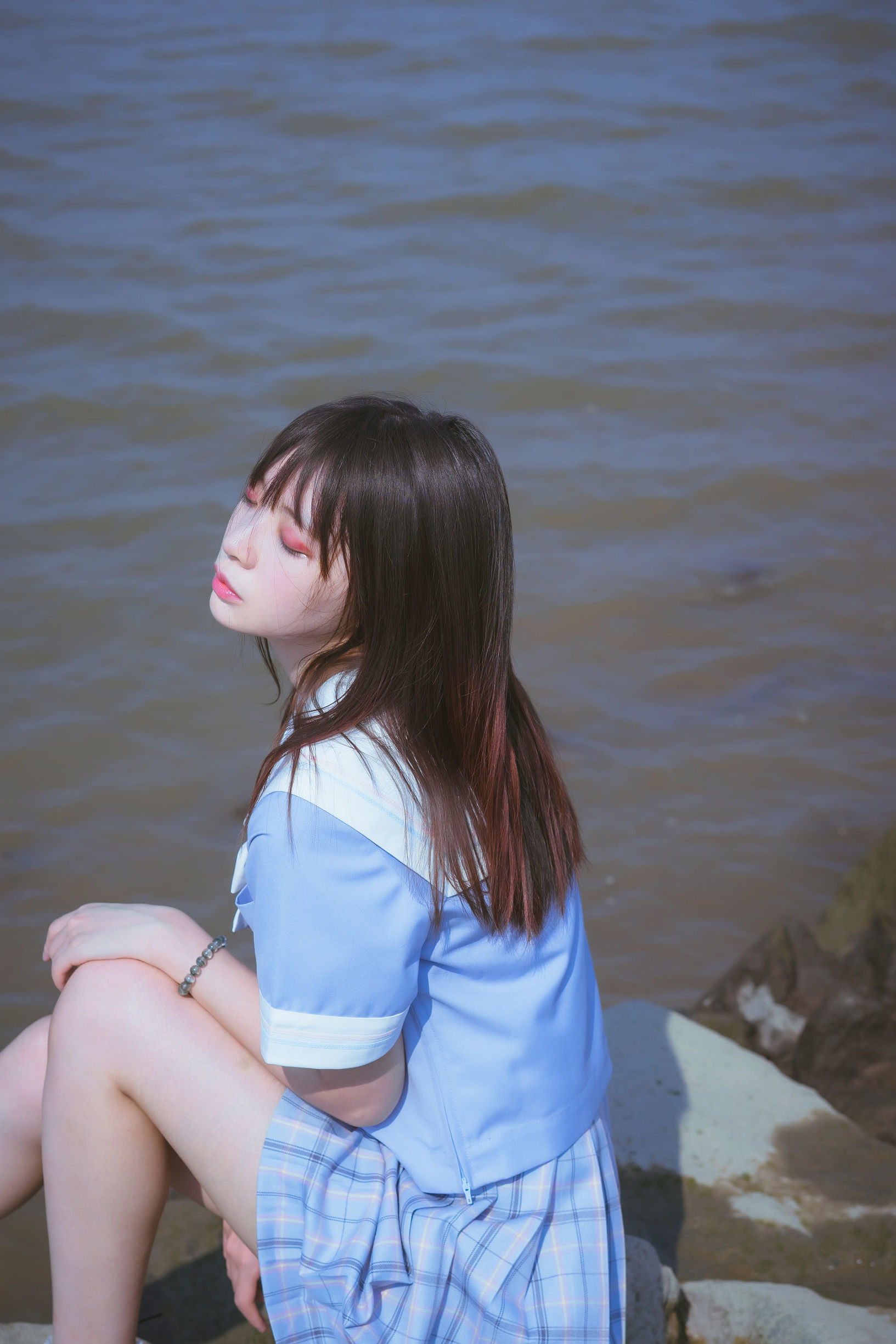 瘋貓ss 一起去海鷗島吧 校服海邊Cosplay