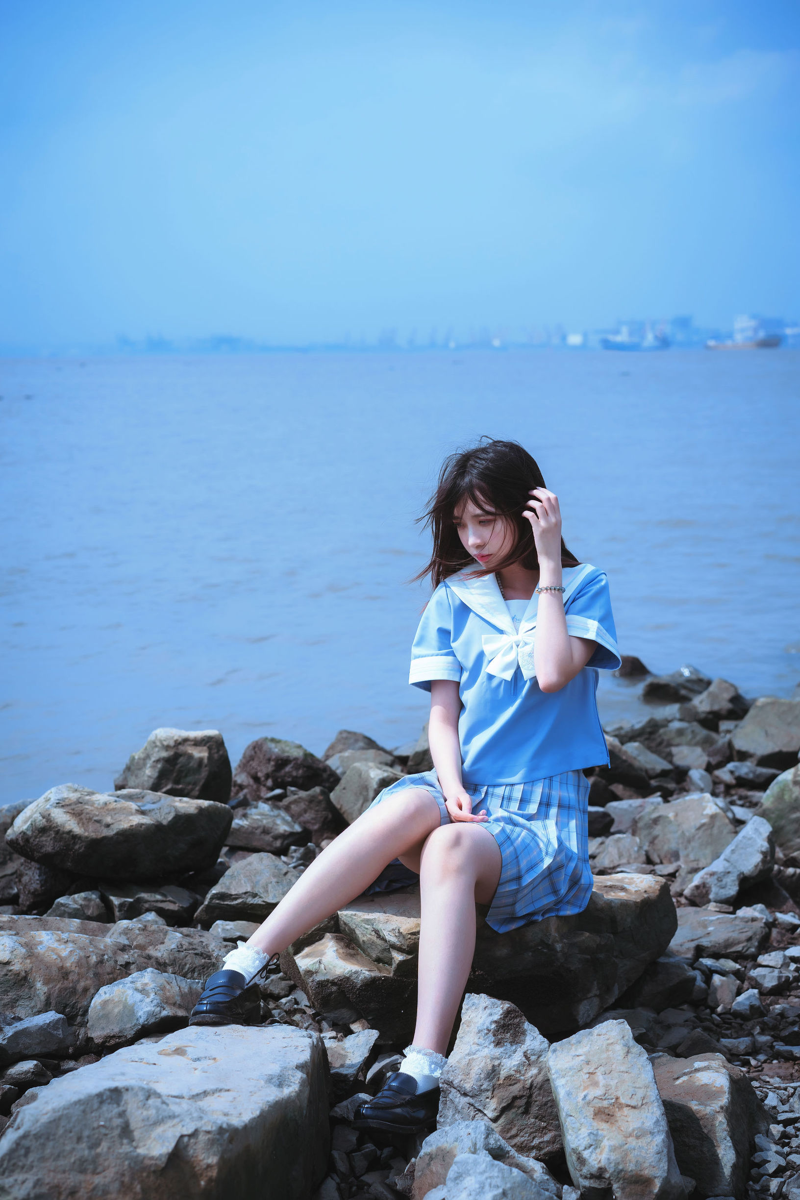 瘋貓ss 一起去海鷗島吧 校服海邊Cosplay