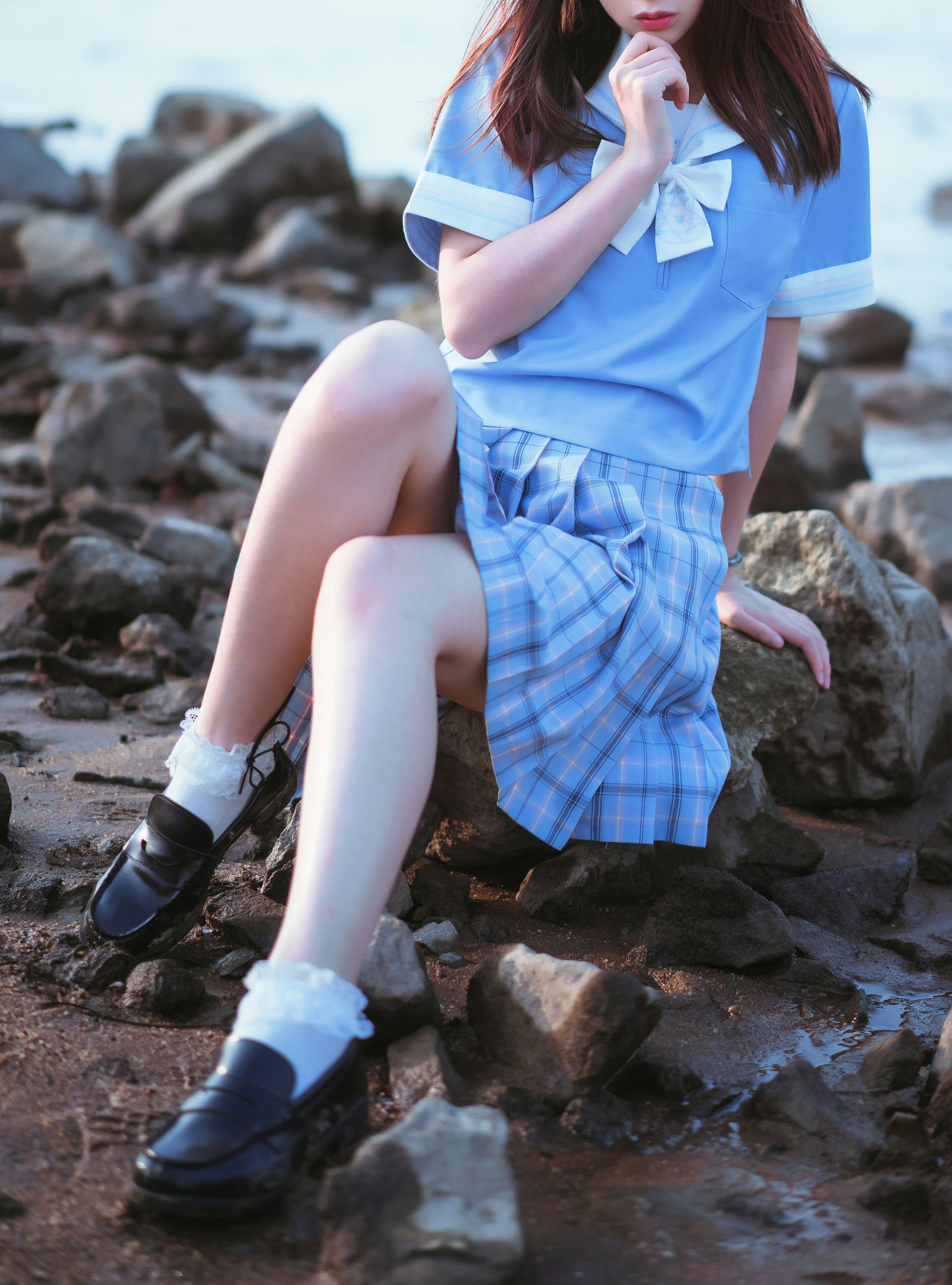 瘋貓ss 一起去海鷗島吧 校服海邊Cosplay