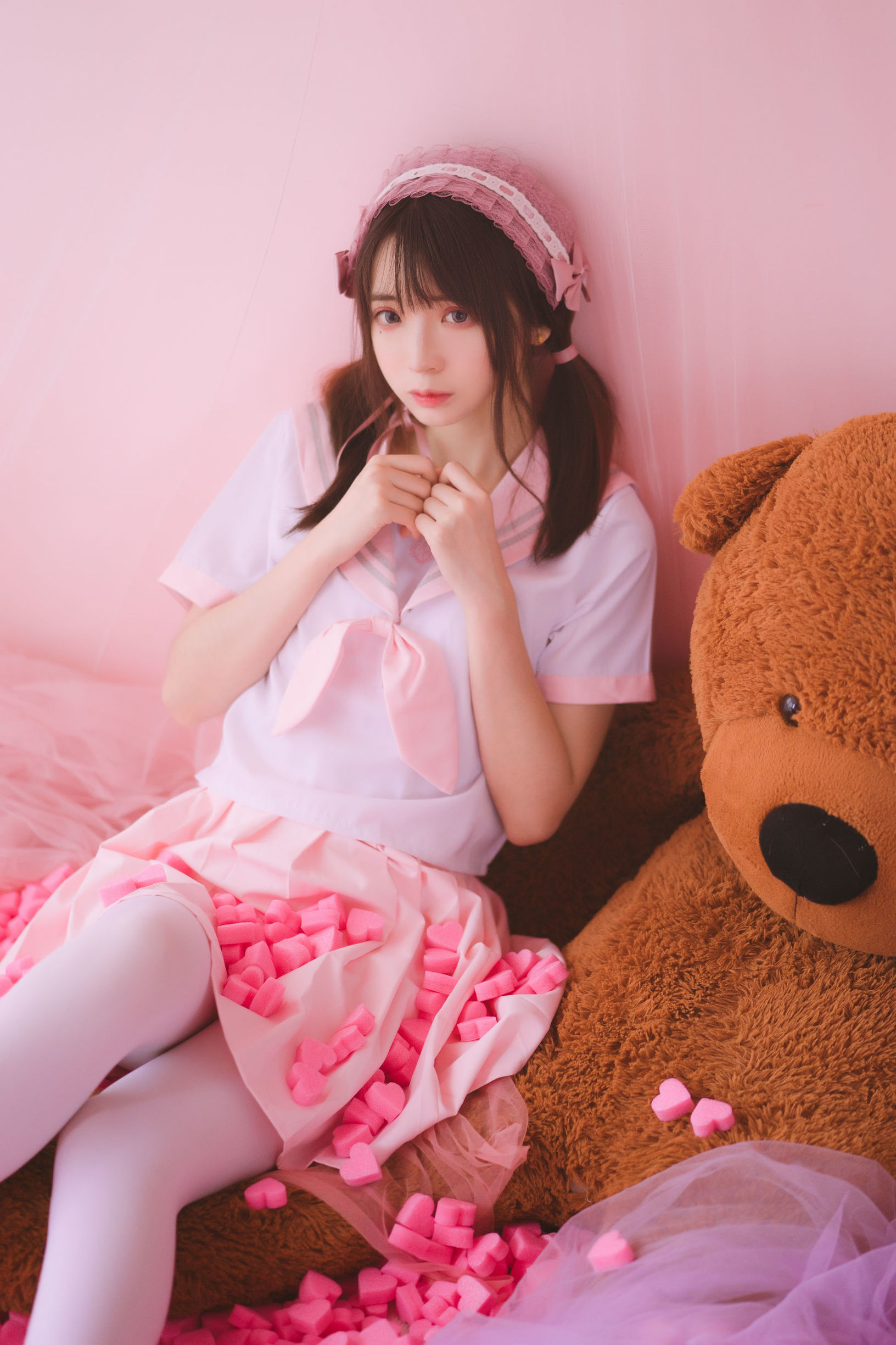 ลอลิตะ คอสเพลย์] เฟิงเมาเอสเอส《ถุงน่องราพโซดี(ชมพู)》