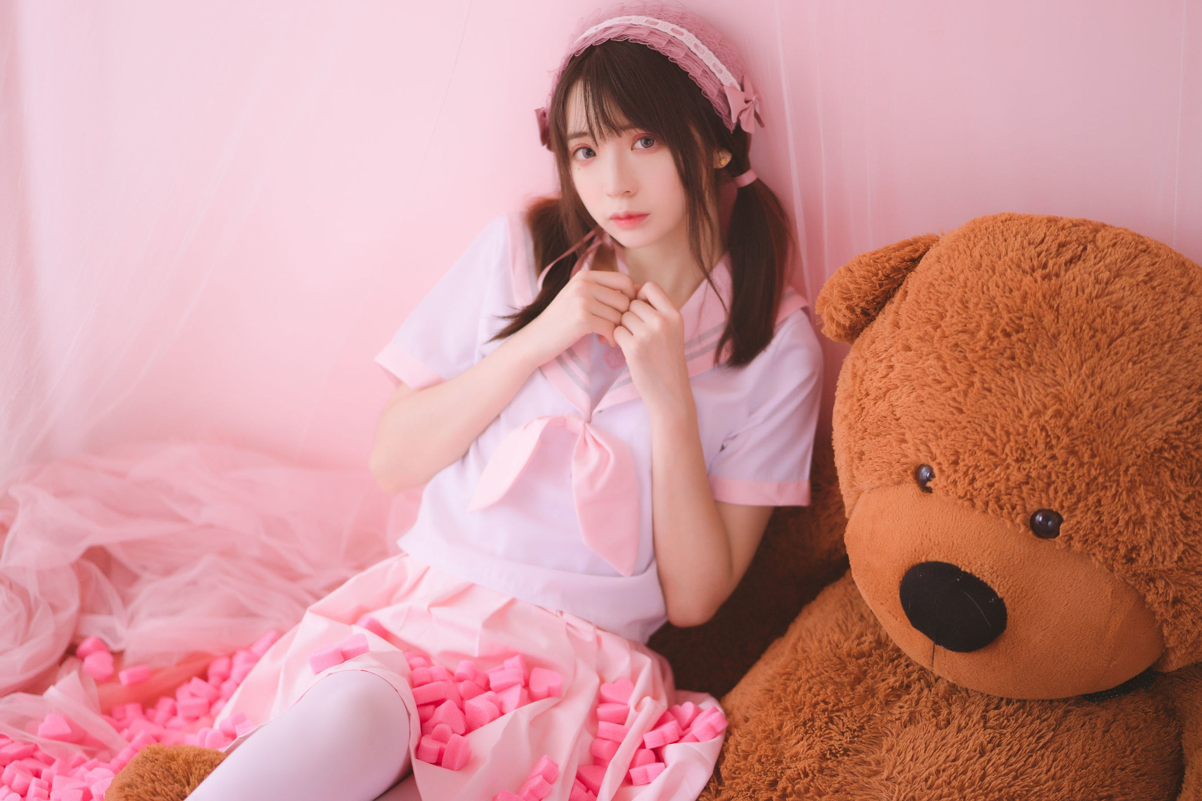 ลอลิตะ คอสเพลย์] เฟิงเมาเอสเอส《ถุงน่องราพโซดี(ชมพู)》