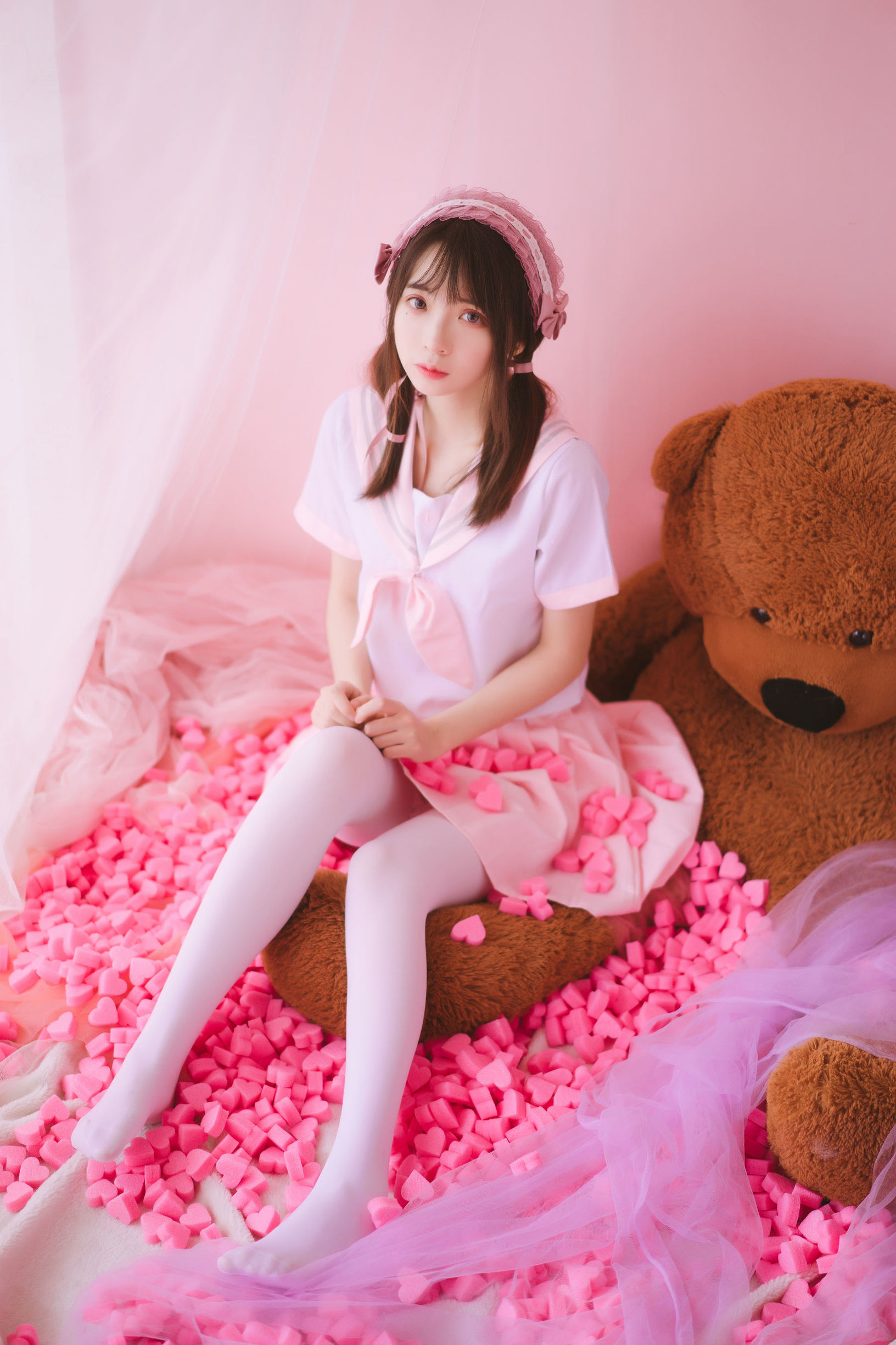 ลอลิตะ คอสเพลย์] เฟิงเมาเอสเอส《ถุงน่องราพโซดี(ชมพู)》