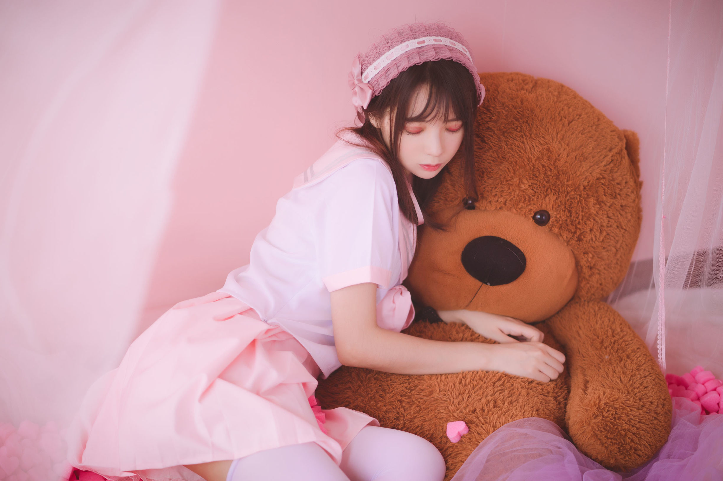 ลอลิตะ คอสเพลย์] เฟิงเมาเอสเอส《ถุงน่องราพโซดี(ชมพู)》