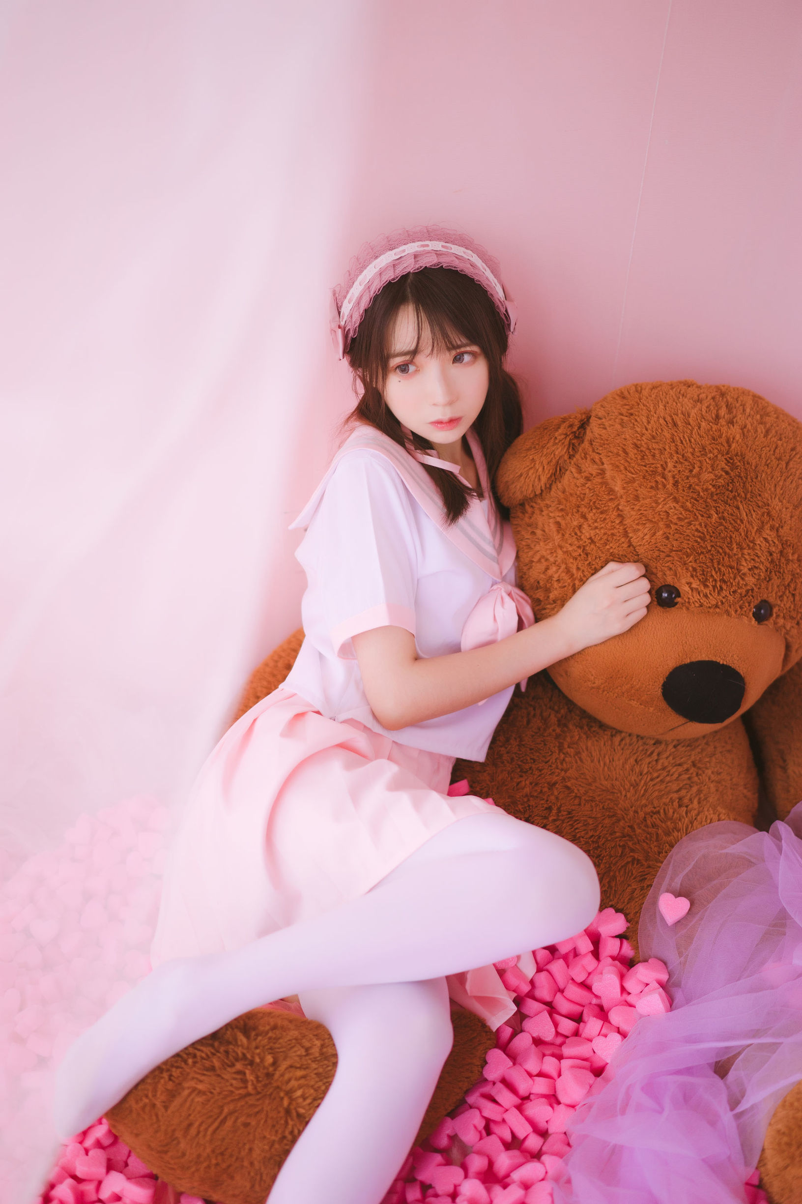 ลอลิตะ คอสเพลย์] เฟิงเมาเอสเอส《ถุงน่องราพโซดี(ชมพู)》