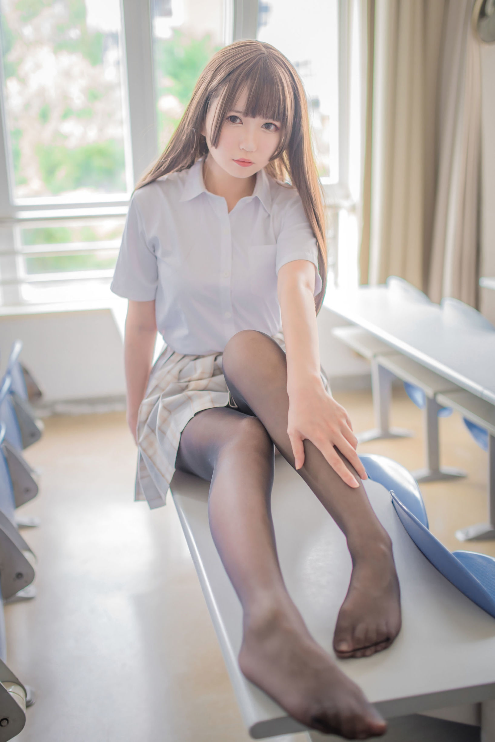 ロリータコスプレ] ハクキンサキ - 制服黒ストッキング