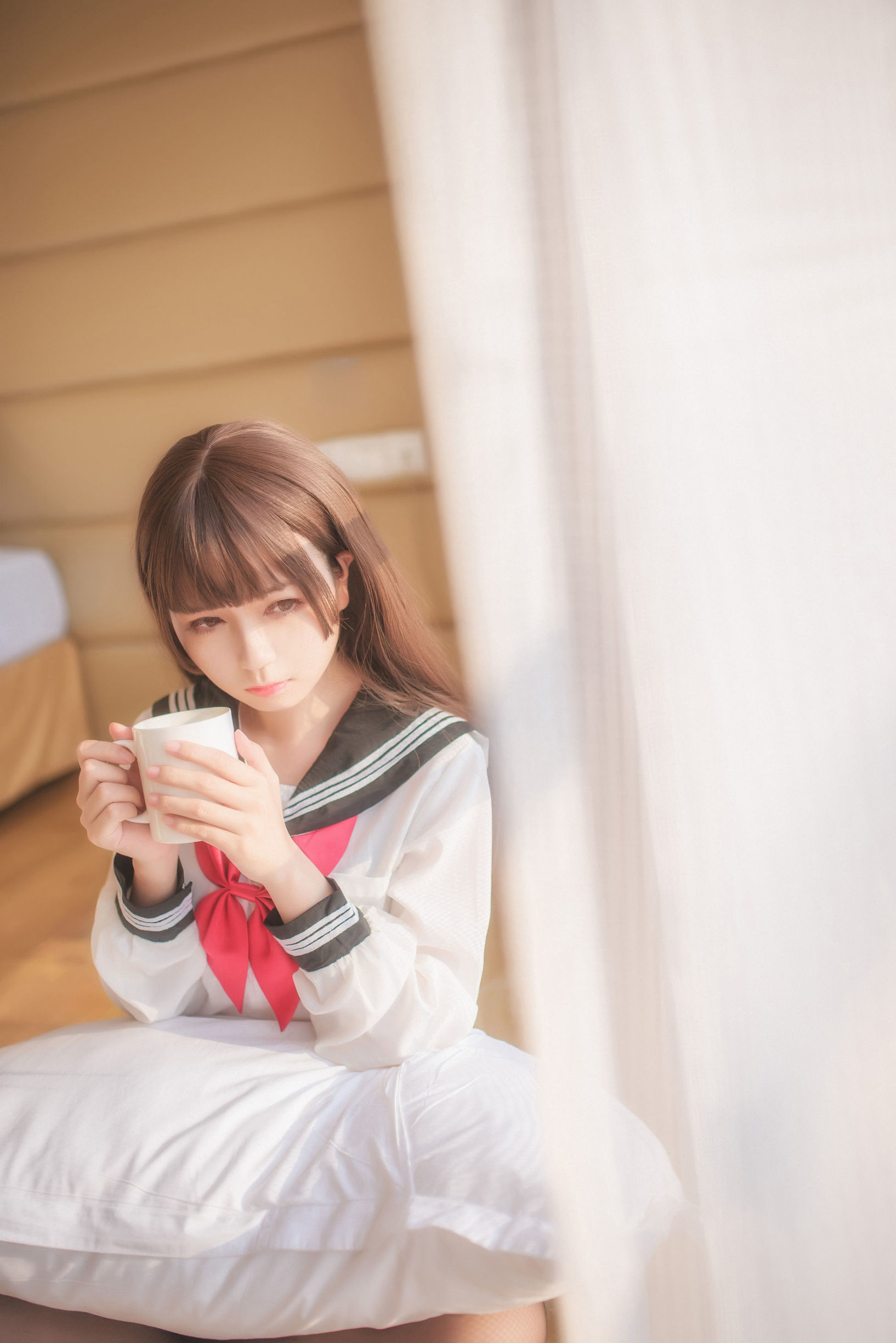  belle  COS] Bạch Kim Saki - Áo thủy thủ bán trong suốt