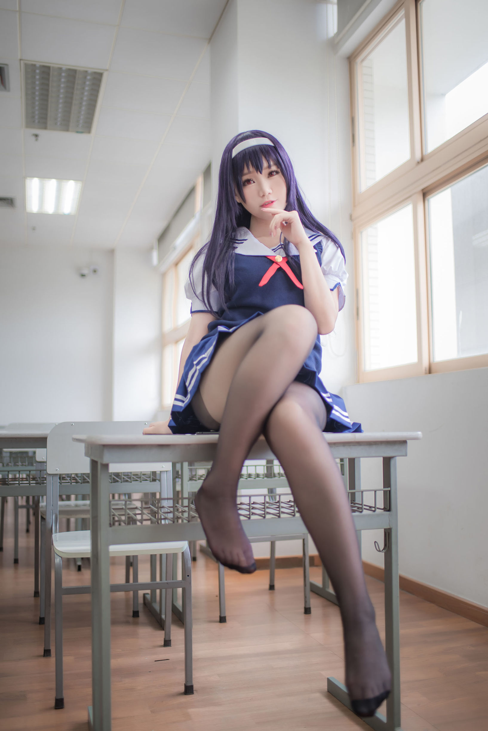  belle  Cosplay] Bạch Kim Saki - Đồng phục học sinh