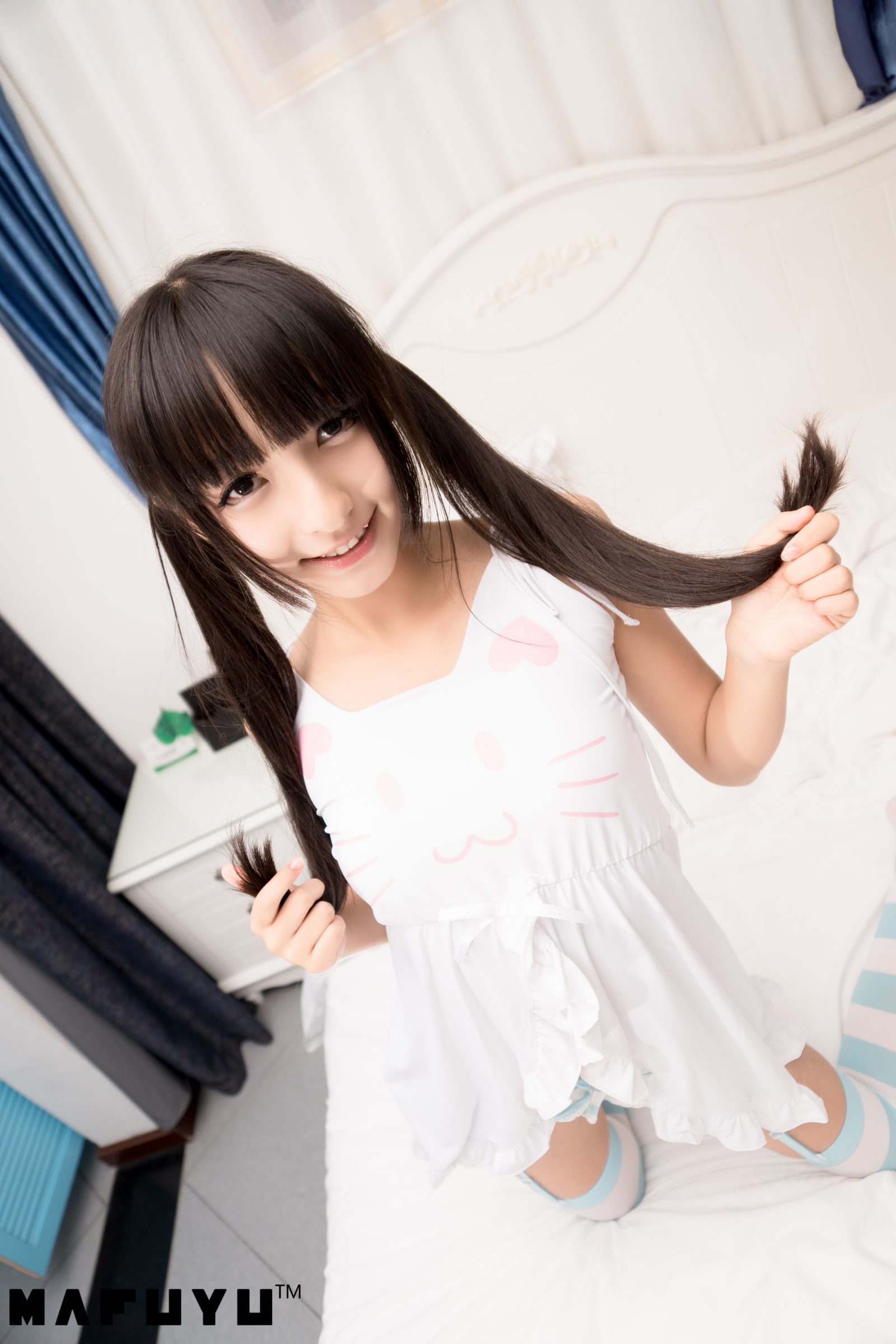  belle  Cosplay] Kagurazaka Mafuyu Bộ ảnh series sọc xanh trắng series photo set