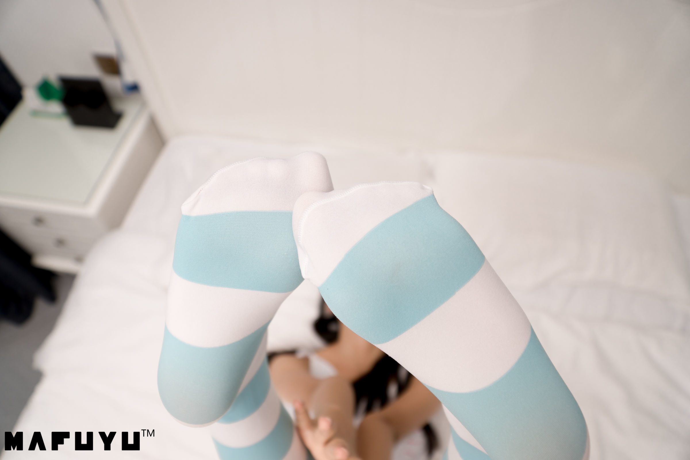  belle  Cosplay] Kagurazaka Mafuyu Bộ ảnh series sọc xanh trắng series photo set