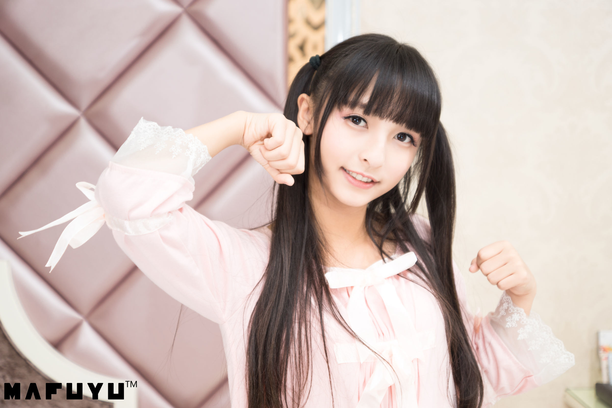 ロリータCOS] 神楽板真冬 ピンクと白のストライプシリーズセット