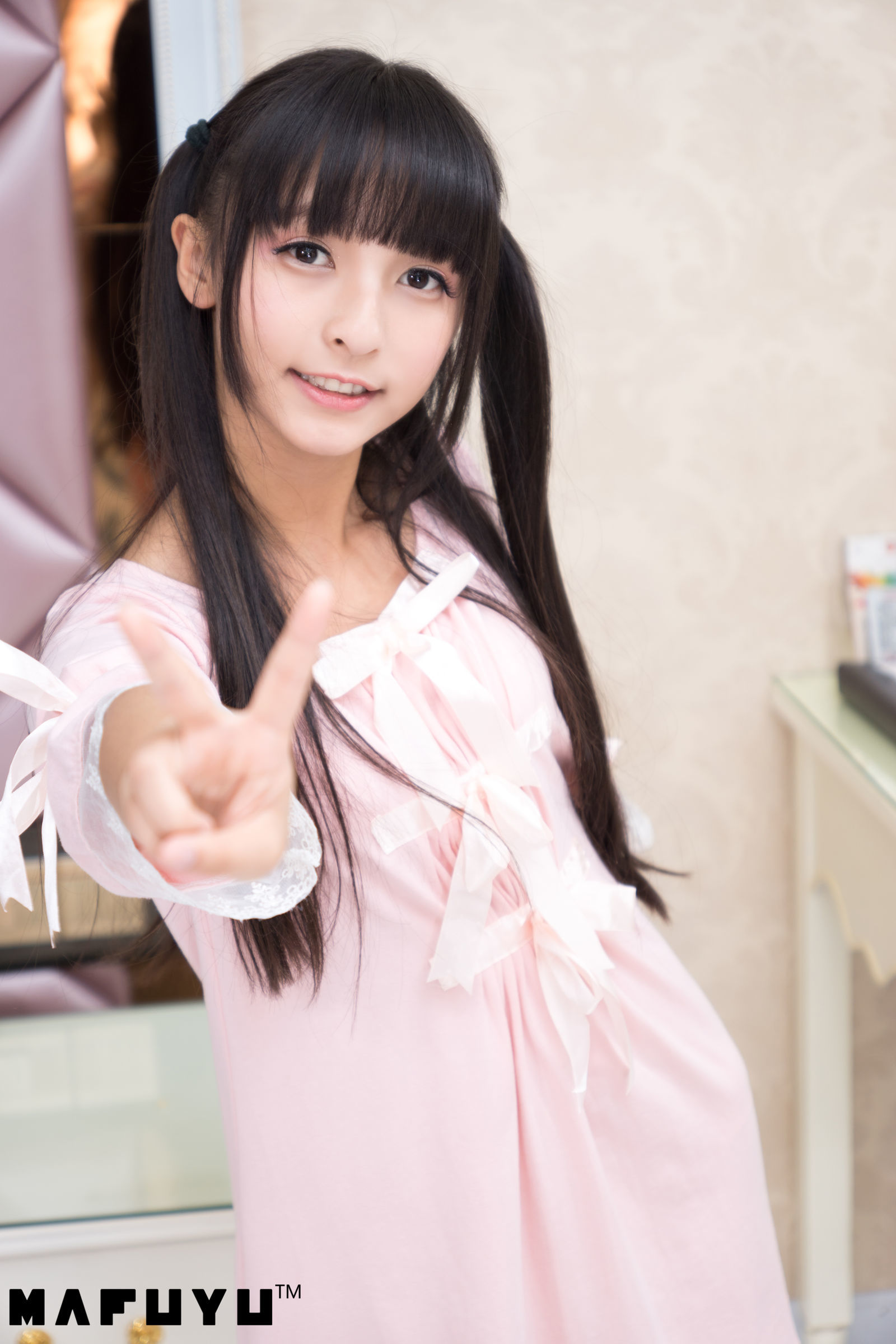 ロリータCOS] 神楽板真冬 ピンクと白のストライプシリーズセット