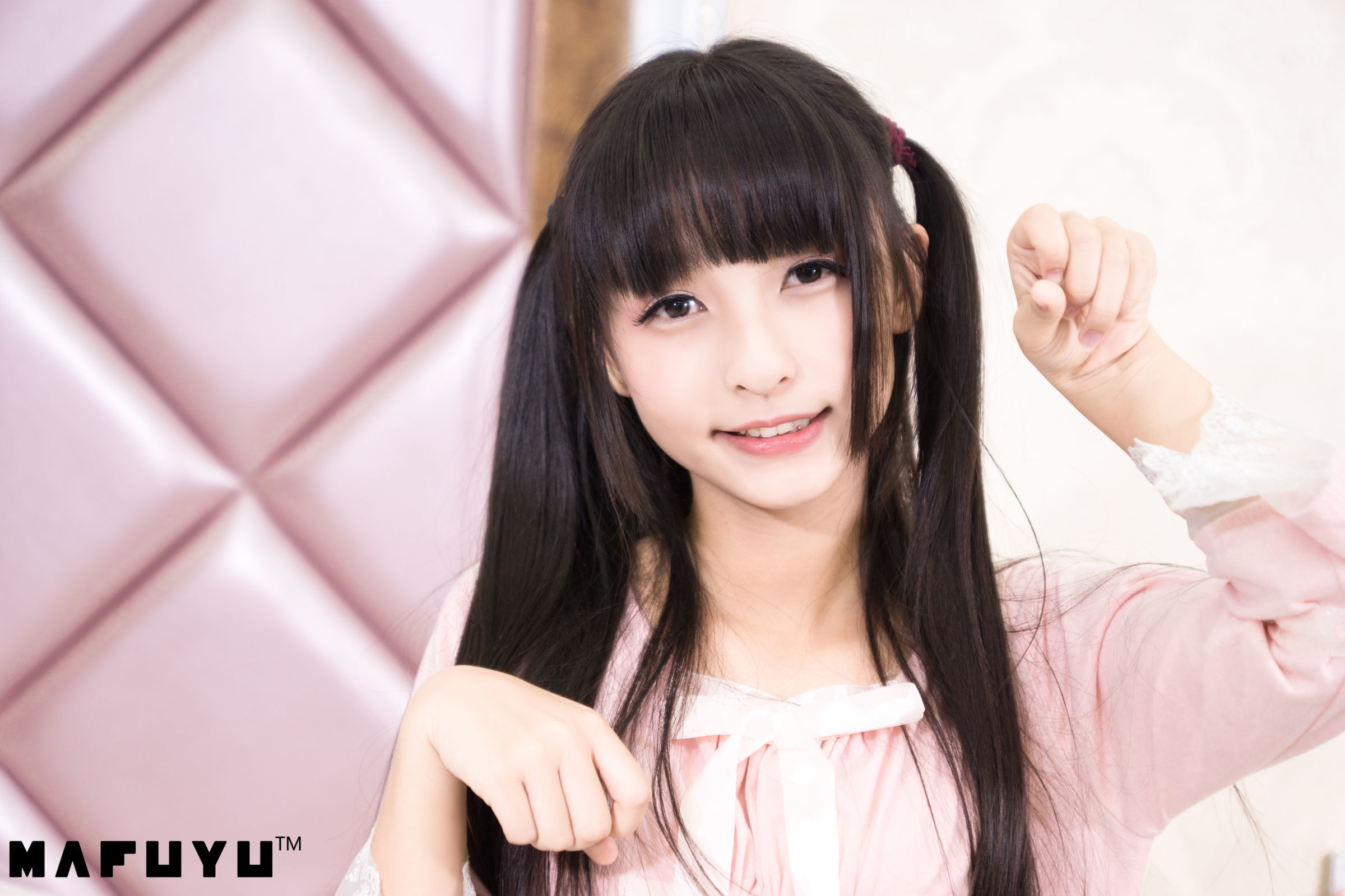 ロリータCOS] 神楽板真冬 ピンクと白のストライプシリーズセット