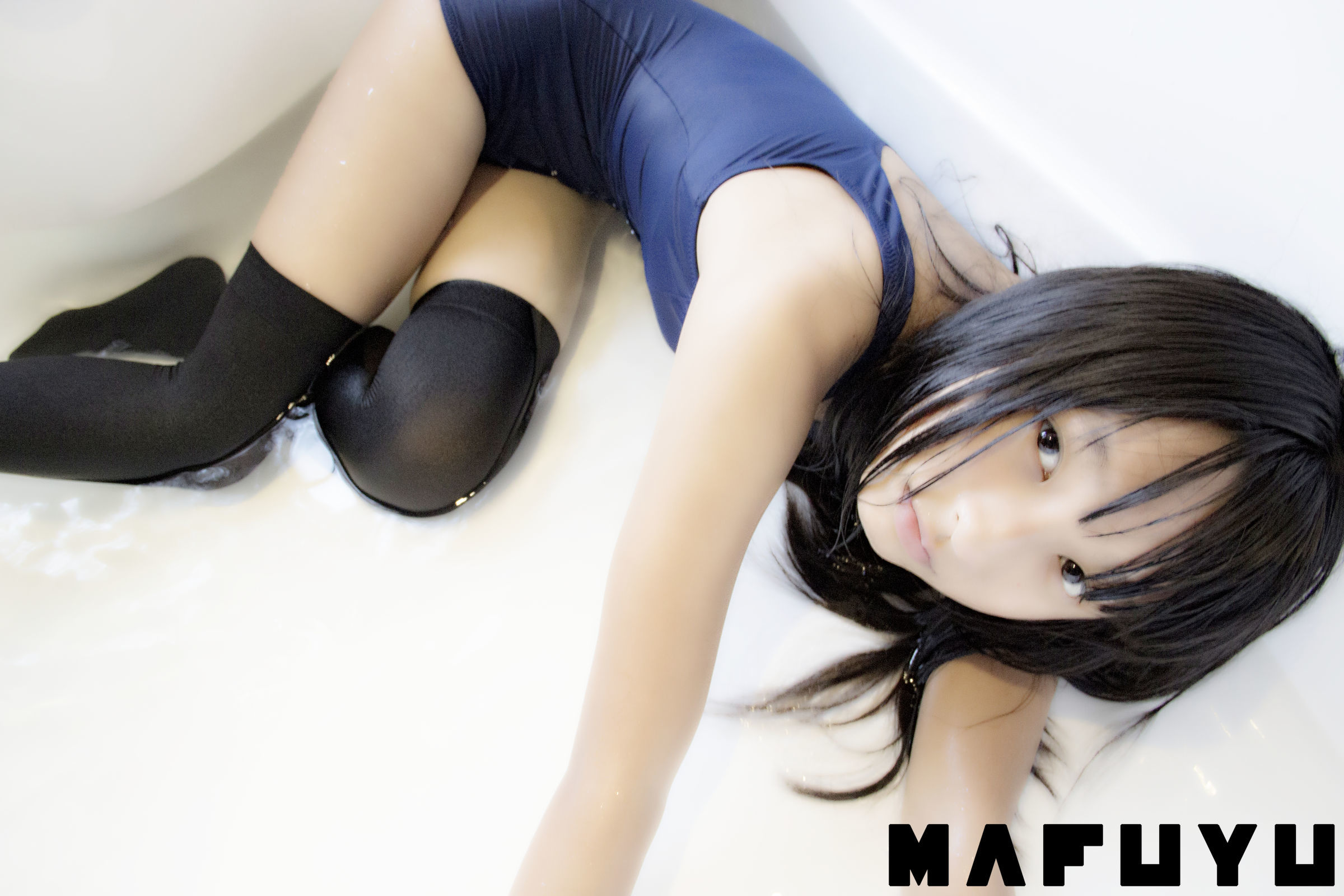 ロリコス] 神楽板真冬 ブルー&ホワイトのスクール水着 リセットシリーズセット