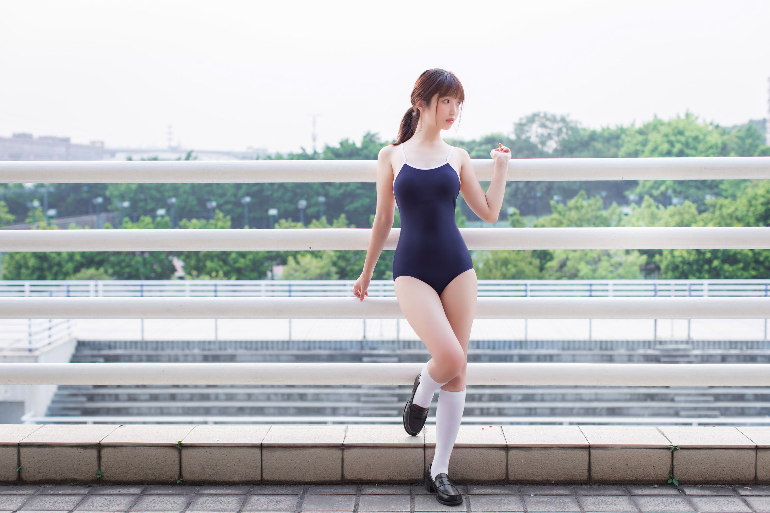  belle ta COS] Vân Mai - JK Vớ Trắng Áo Tắm Trường