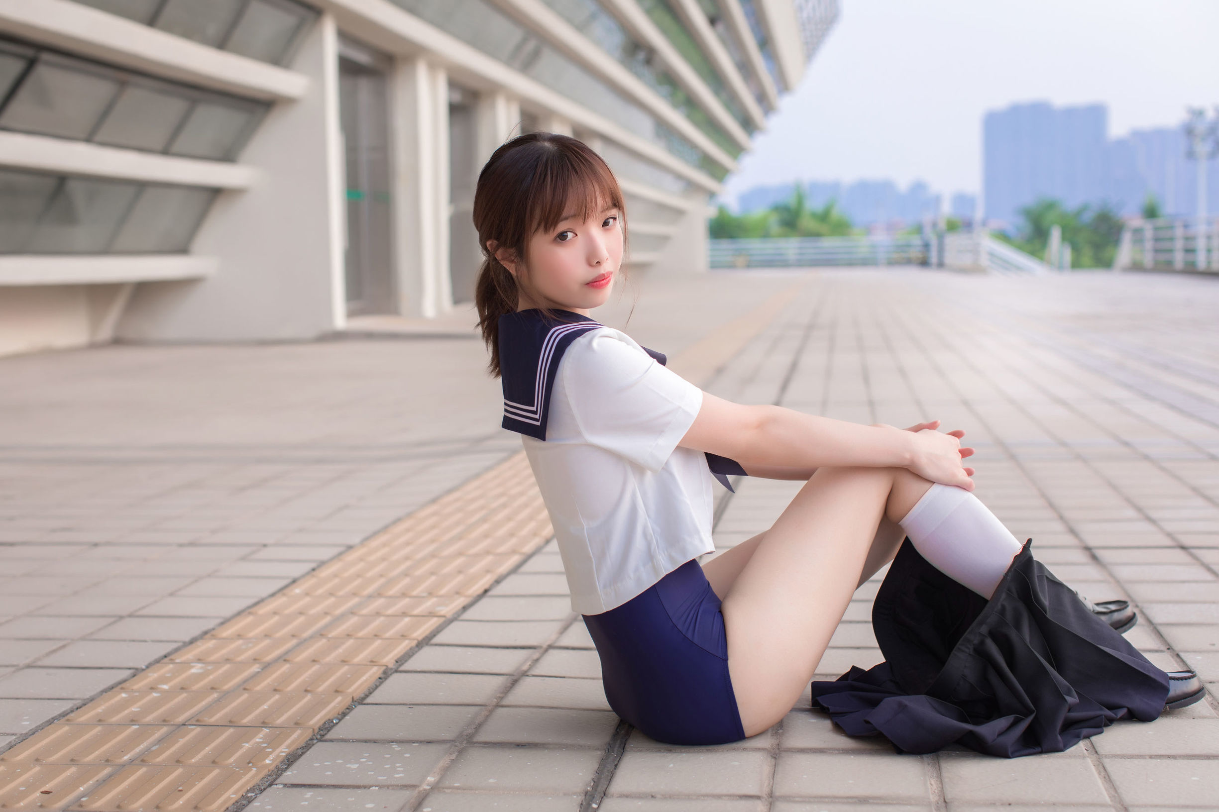  belle ta COS] Vân Mai - JK Vớ Trắng Áo Tắm Trường