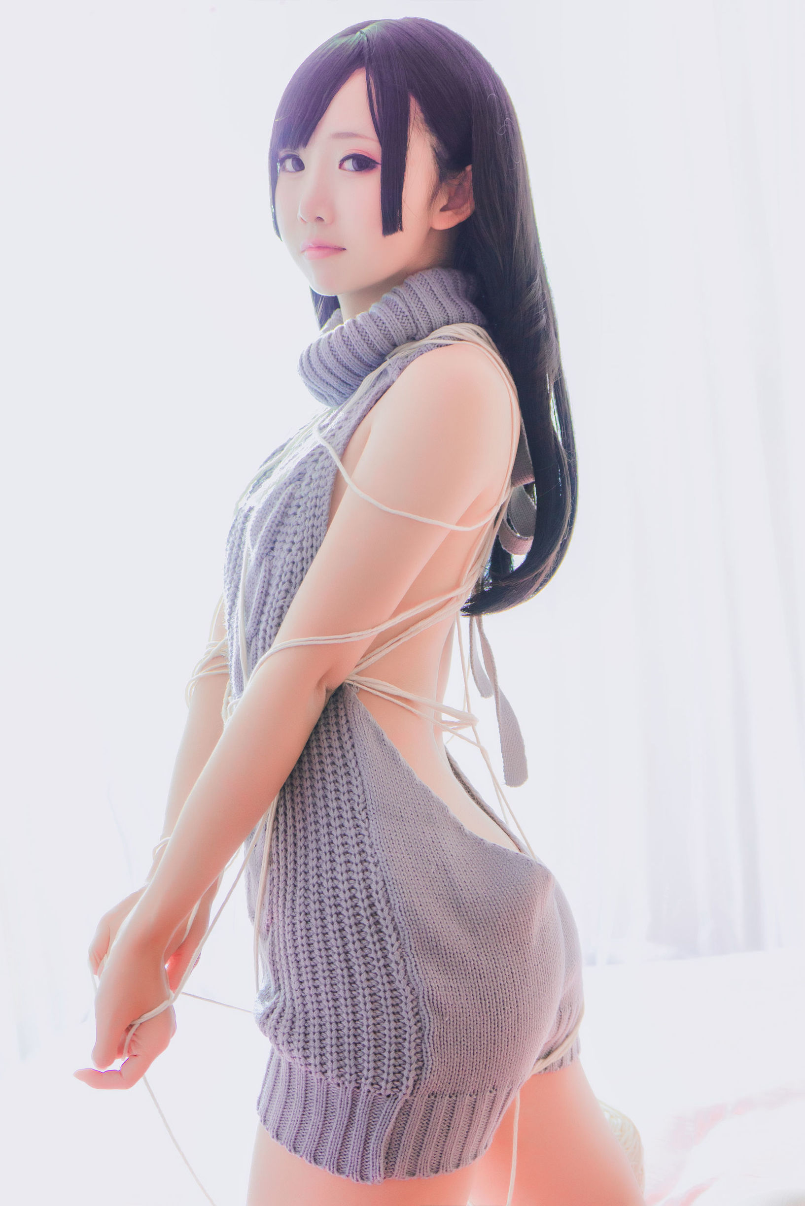 롤리타 COS] 면빙선 - 등 노출 스웨터!!