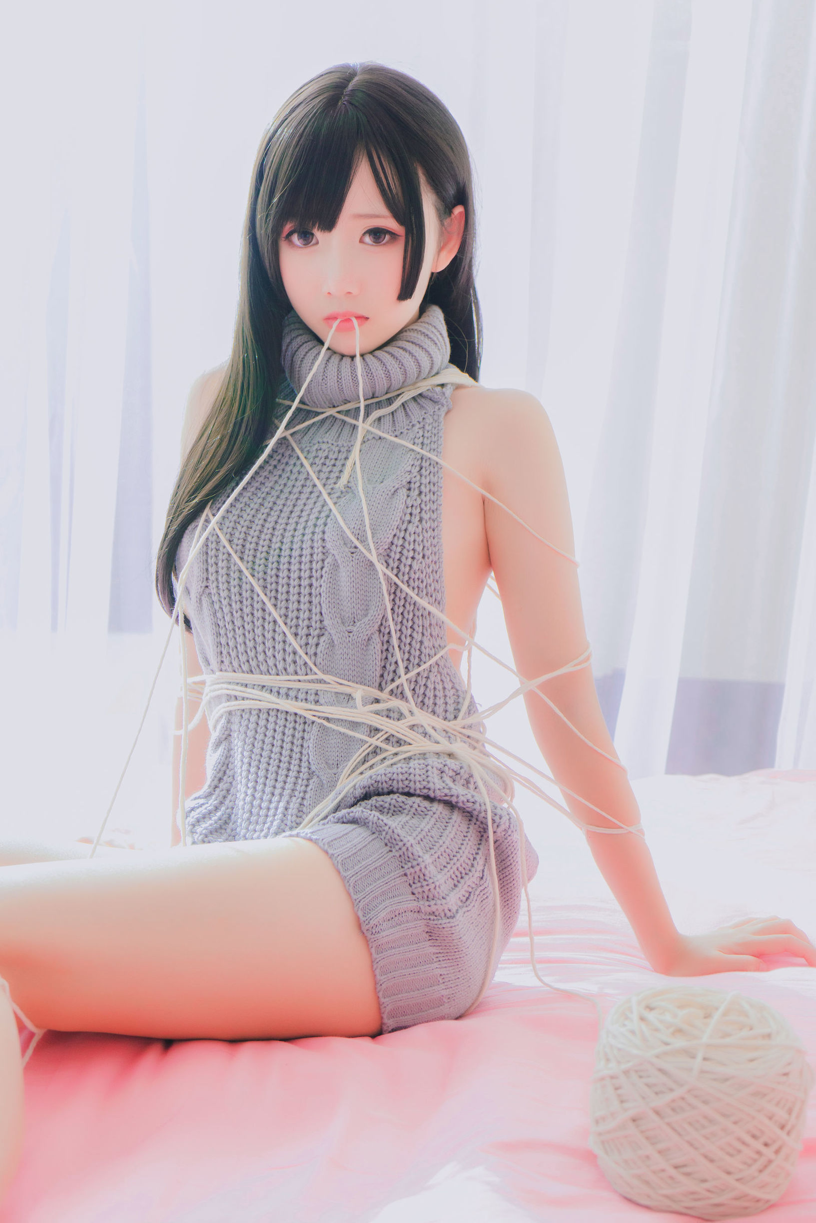 롤리타 COS] 면빙선 - 등 노출 스웨터!!