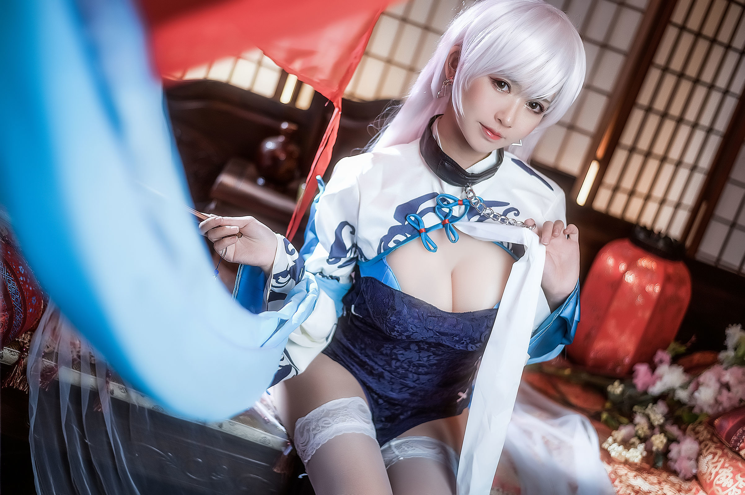  belle ta Cosplay] Eel Yu Fei Er - Azure Blue Splendid Dress Bei Jie