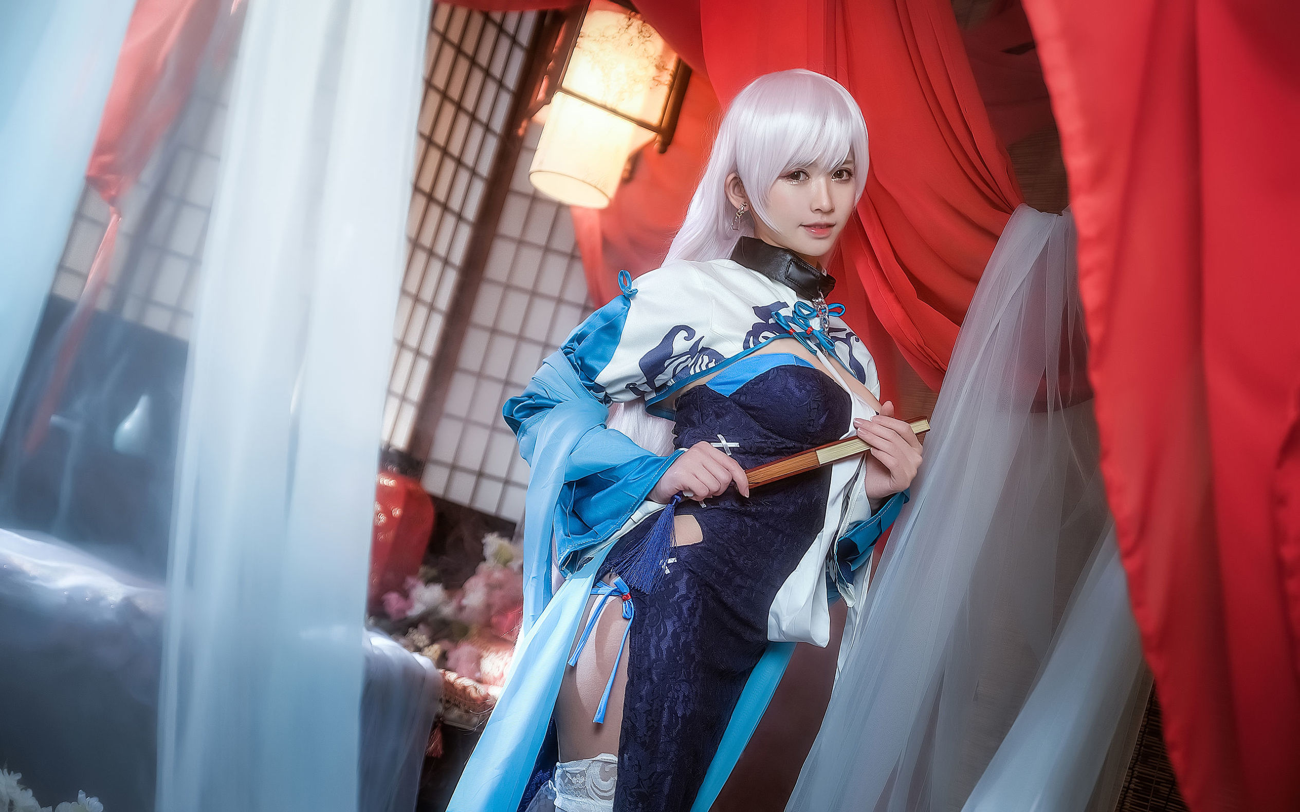 belle ta Cosplay] Eel Yu Fei Er - Azure Blue Splendid Dress Bei Jie
