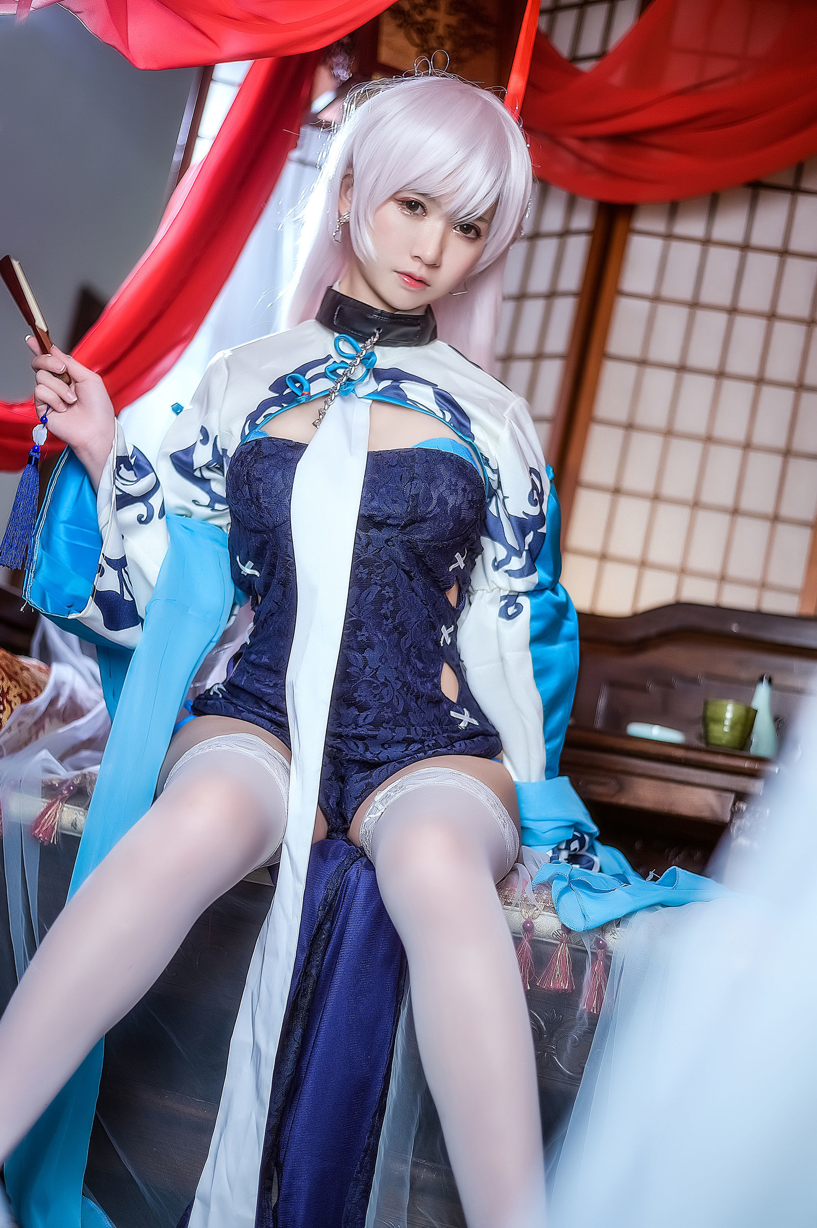  belle ta Cosplay] Eel Yu Fei Er - Azure Blue Splendid Dress Bei Jie