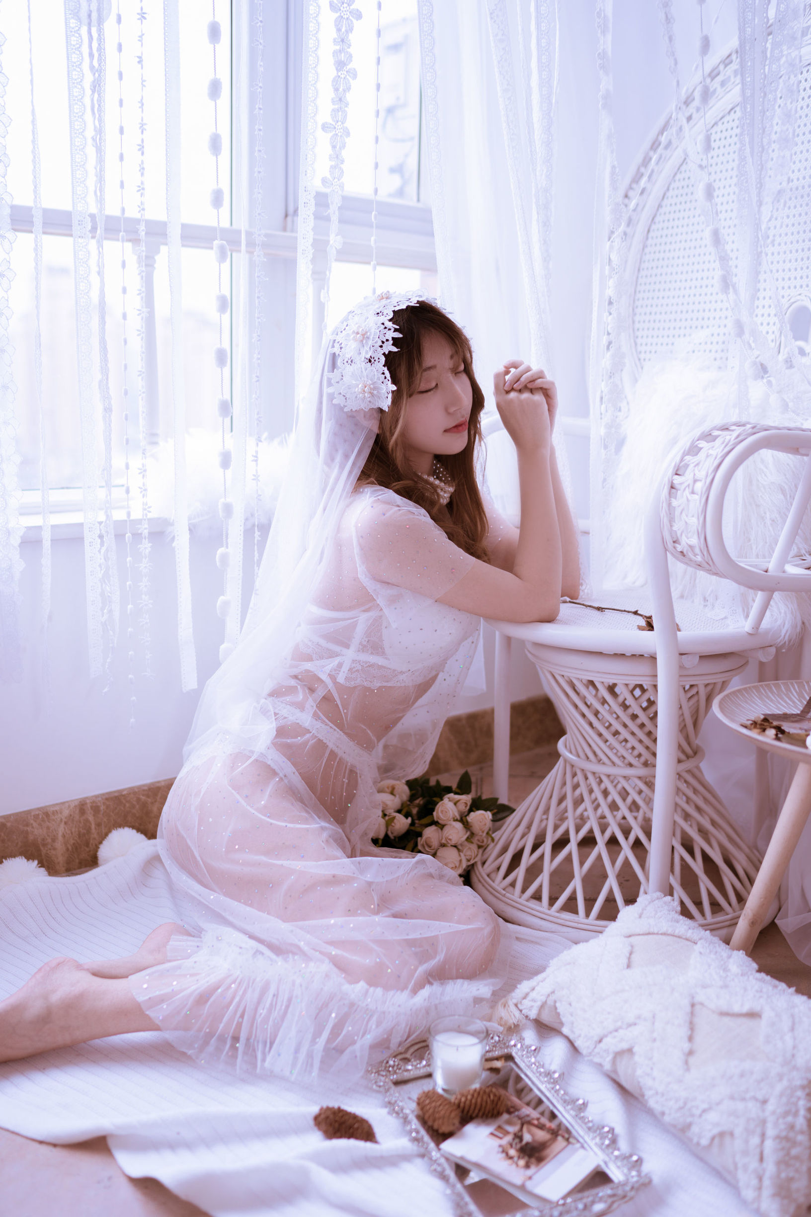 蘿莉COS] 黑川 - 年上女友 婚紗+毛衣
