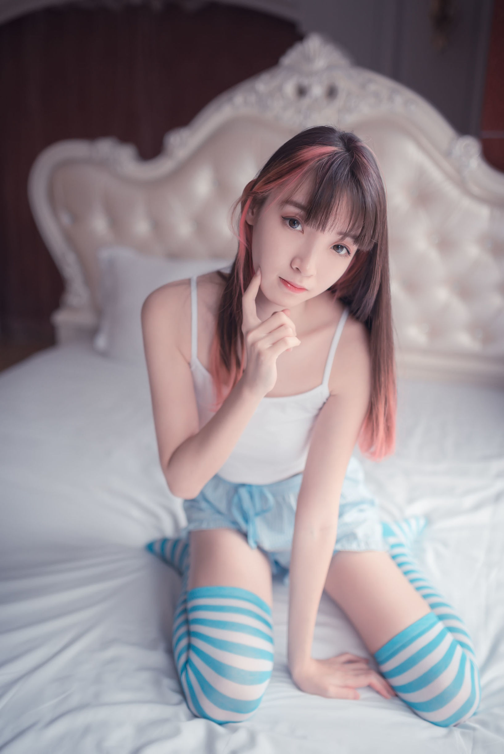 Phong Chi Linh Vực] NO.014 Tất sọc xanh trắng bé dễ thương