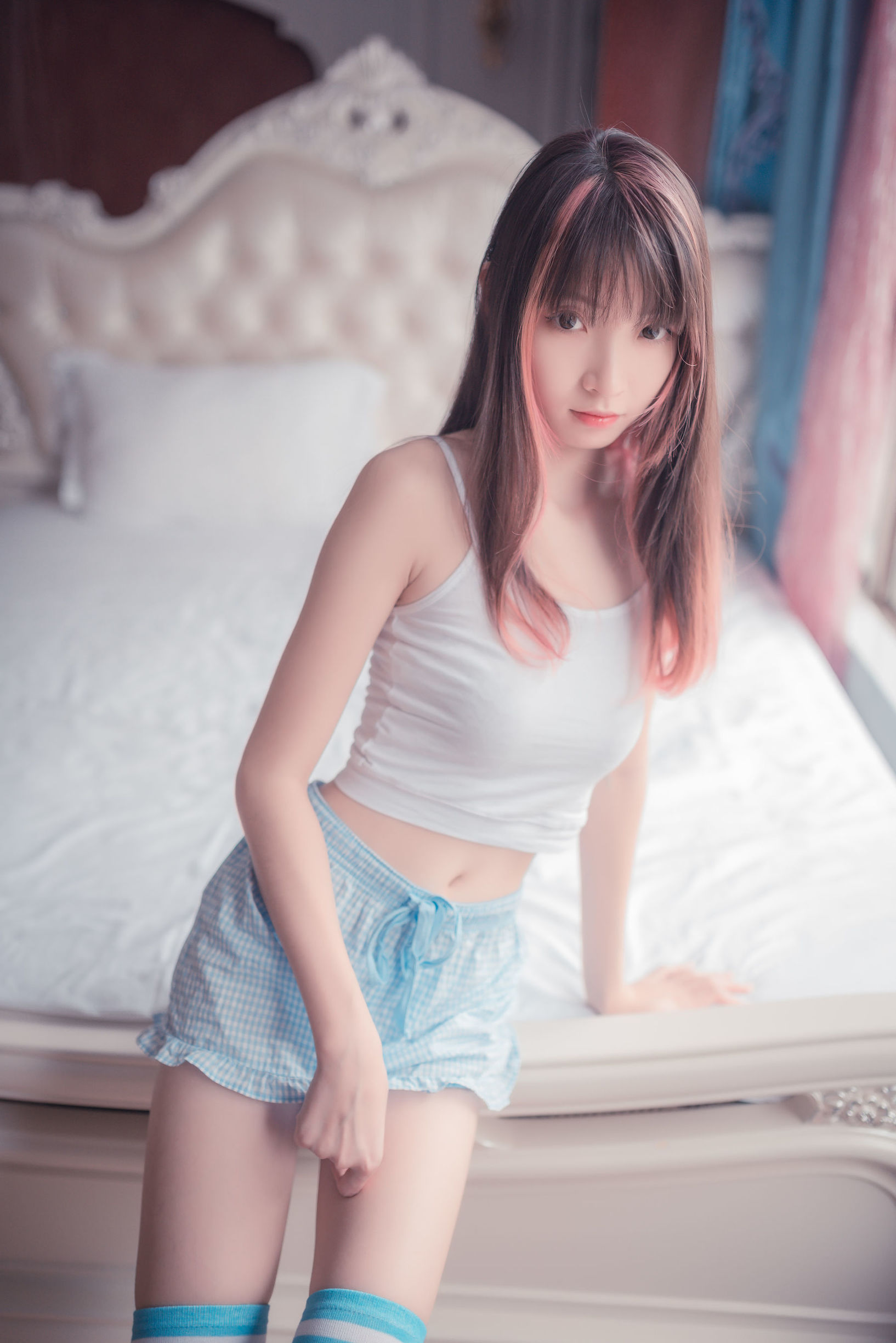 Phong Chi Linh Vực] NO.014 Tất sọc xanh trắng bé dễ thương
