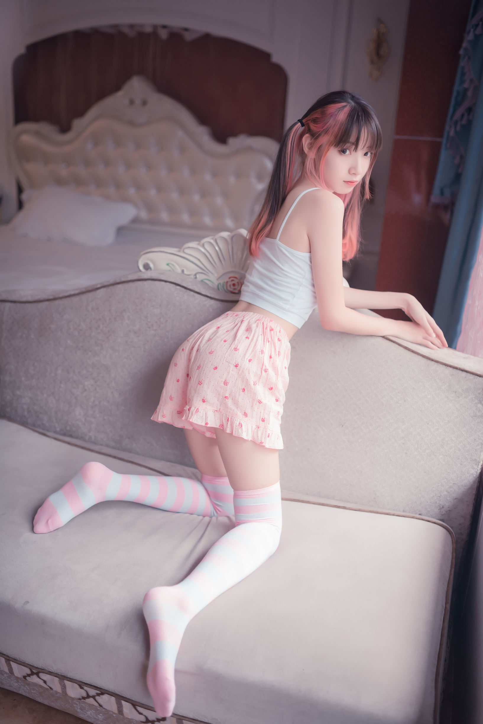 Phong Chi Linh Vực] NO.025 Sọc hồng trắng bé dễ thương