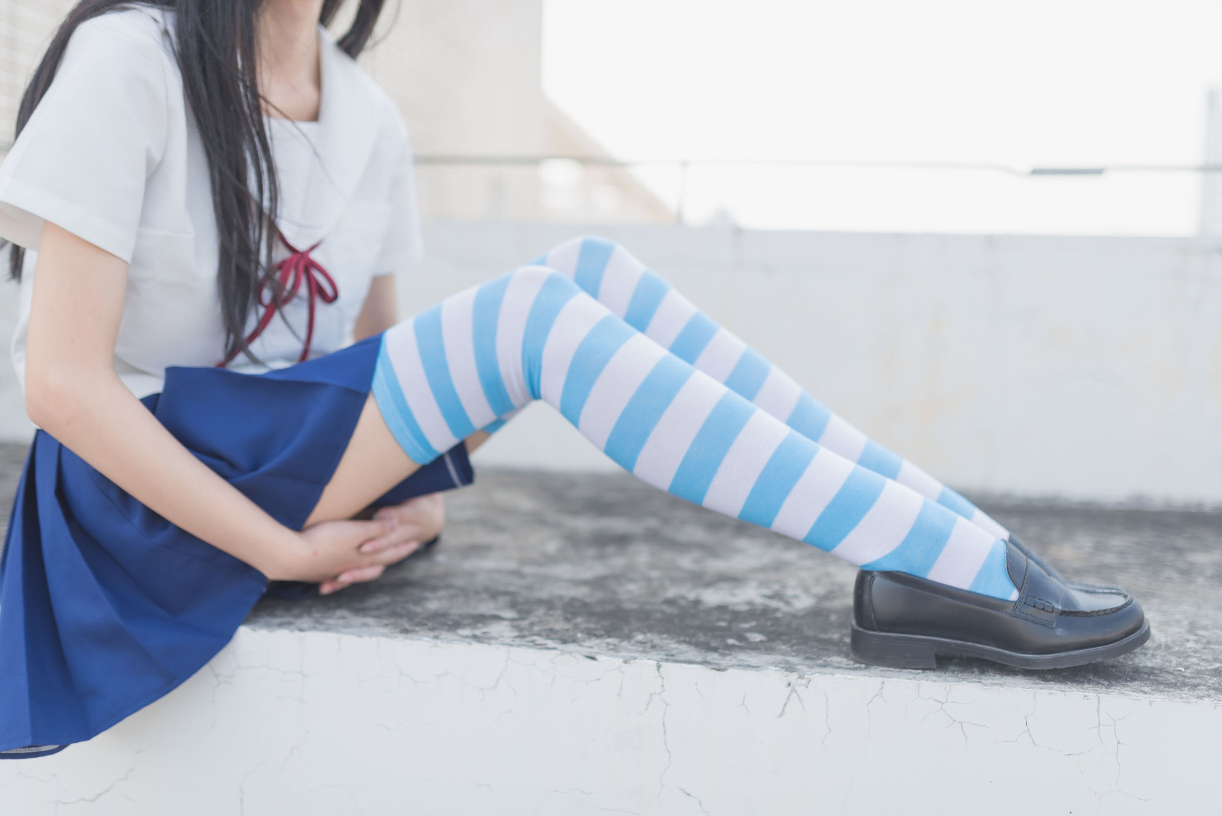 เขตแดนแห่งลม] NO.034 ลายทางสีน้ำเงินและสีขาว