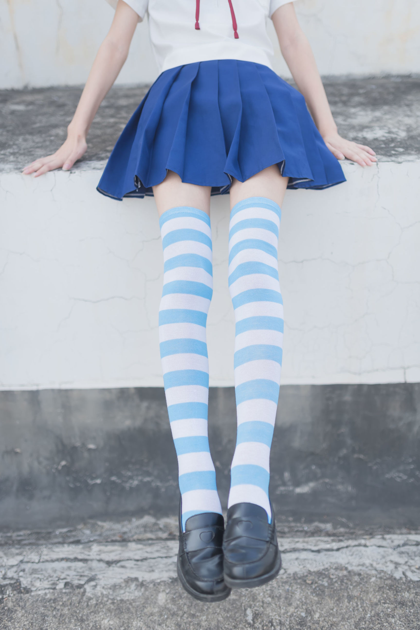 เขตแดนแห่งลม] NO.034 ลายทางสีน้ำเงินและสีขาว