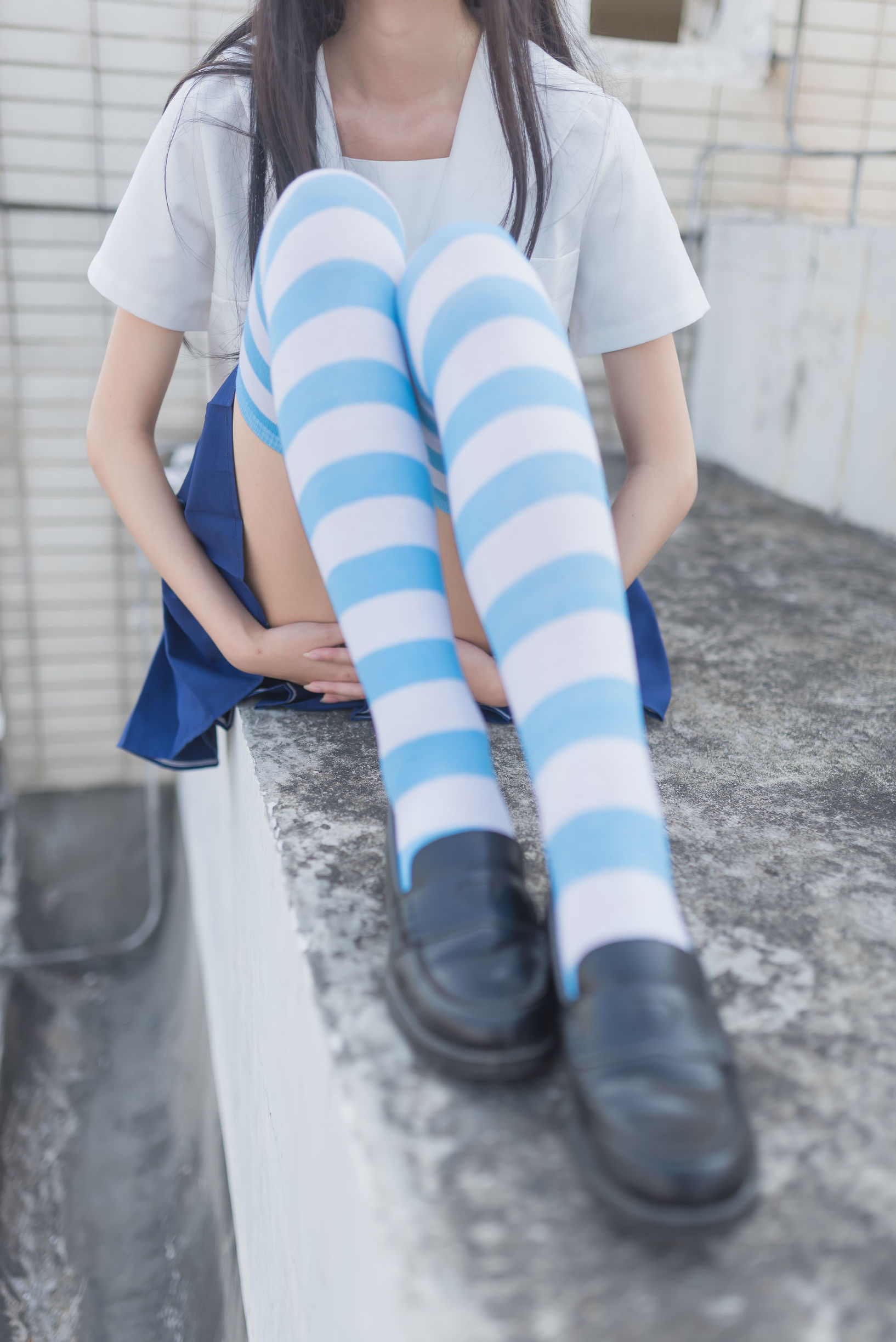 เขตแดนแห่งลม] NO.034 ลายทางสีน้ำเงินและสีขาว